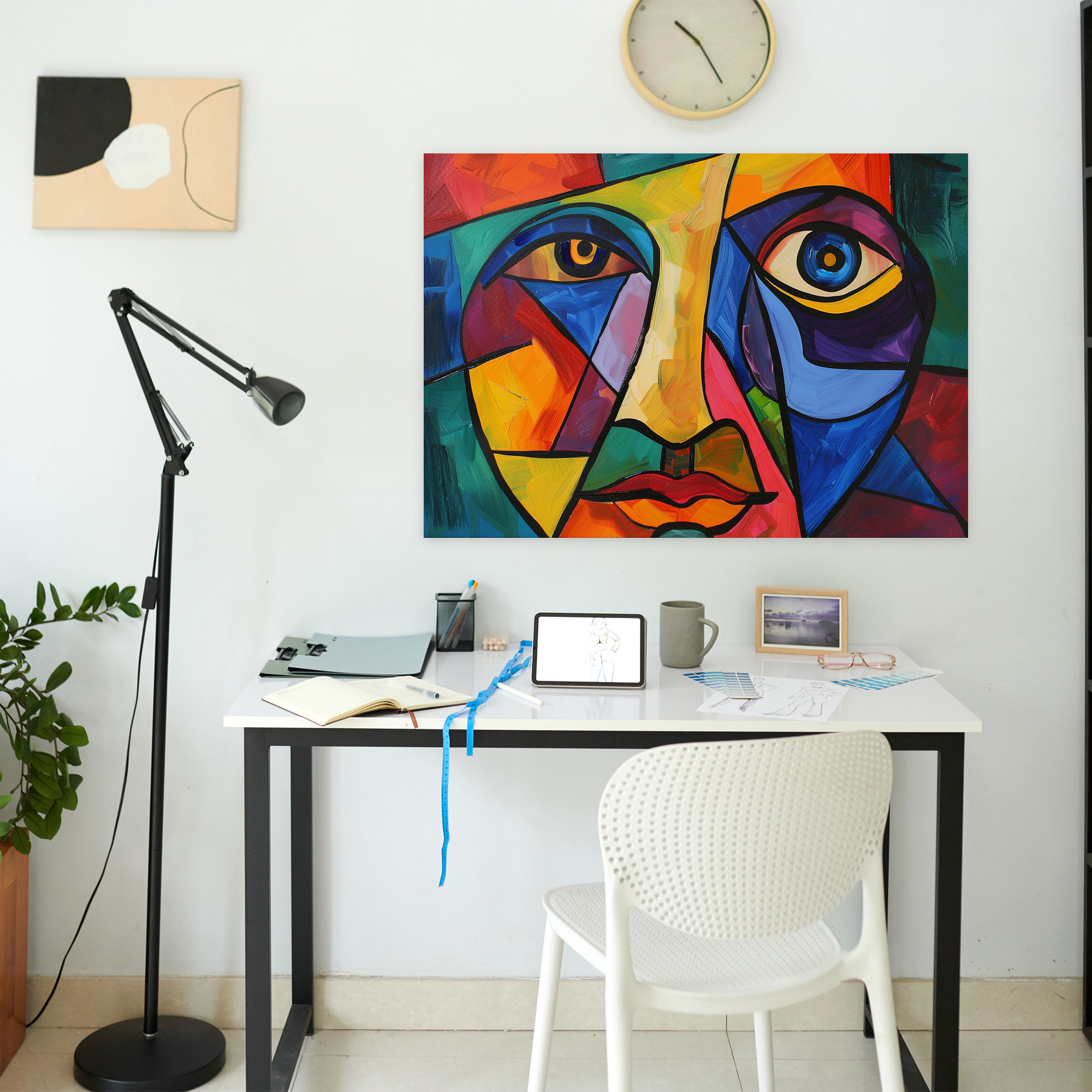 Canlı Renkler Picasso Yüz Kanvas Tablo - Pablo Picasso Duvar Dekorasyonu Duvar Sanatı