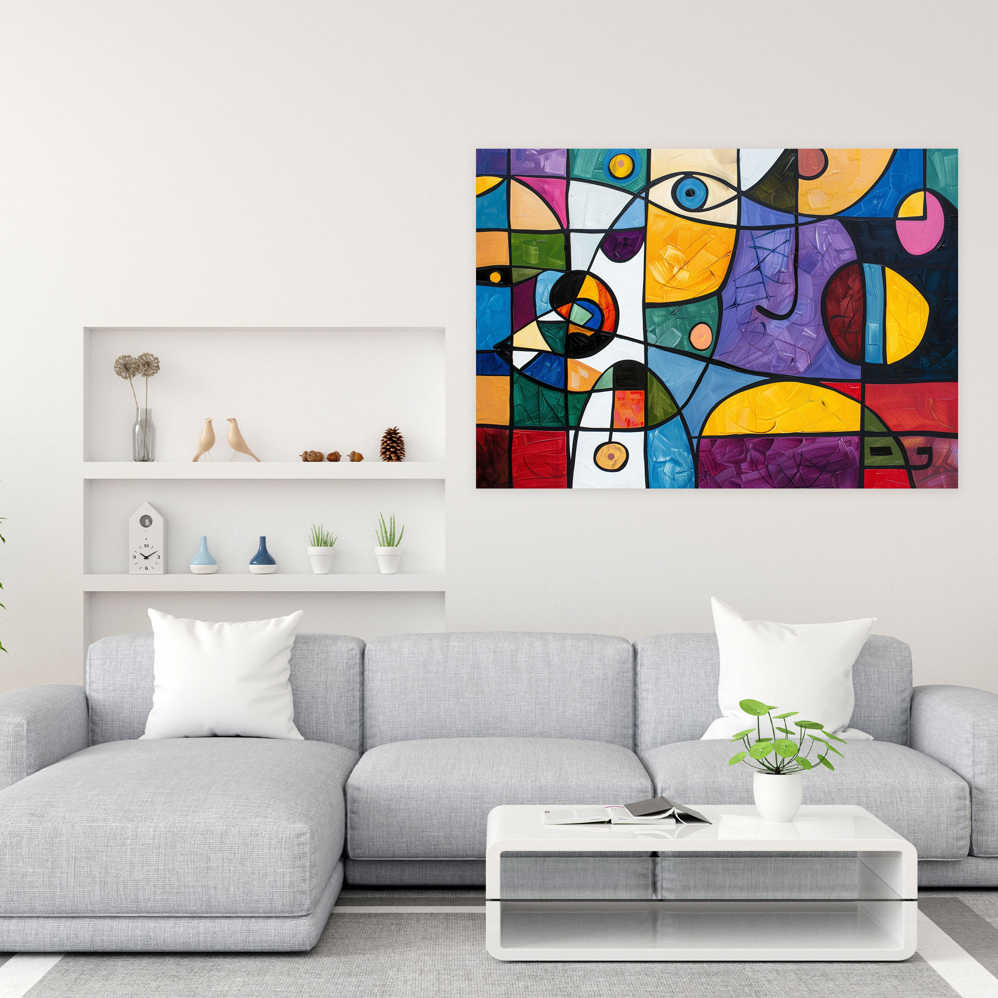 Renkli Soyut Picasso Kanvas Tablo - Pablo Picasso Kanvas Duvar Sanatı Duvar Dekorasyonu