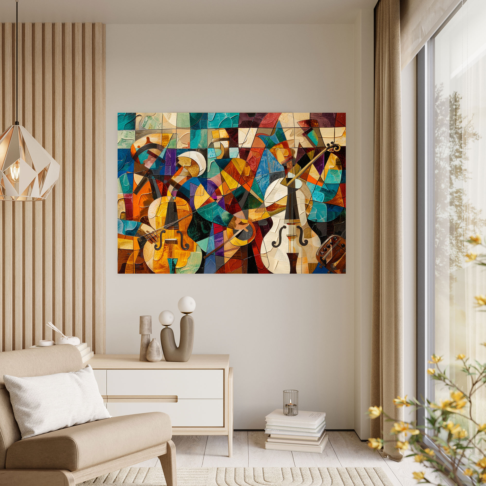 Müzikal Picasso Kübizm Duvar Sanatı - Pablo Picasso Kanvas Tablo