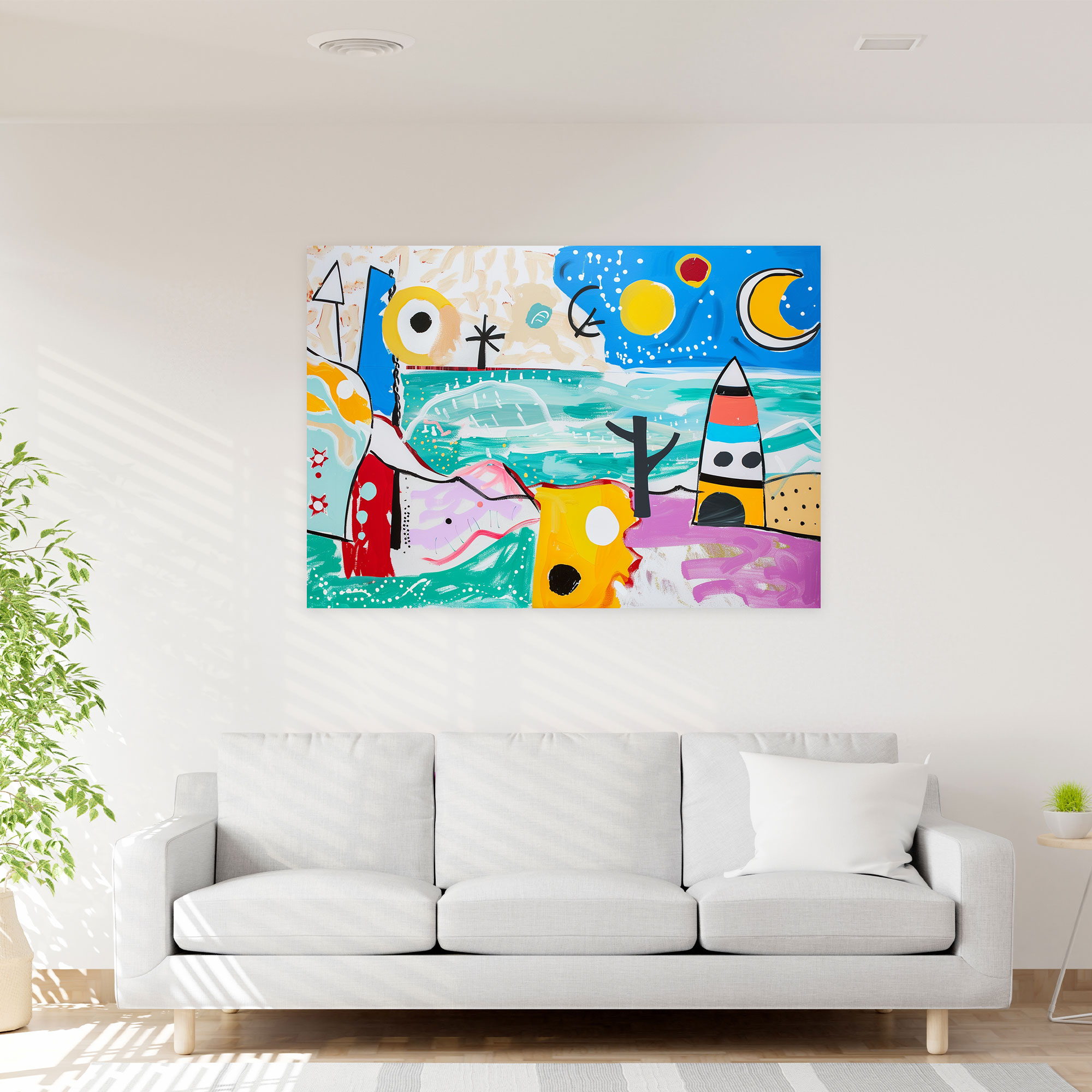 Abstract Beach Picasso Canvas Print - Pablo Picasso, Canvas, Beach Art, Wall Decoration
