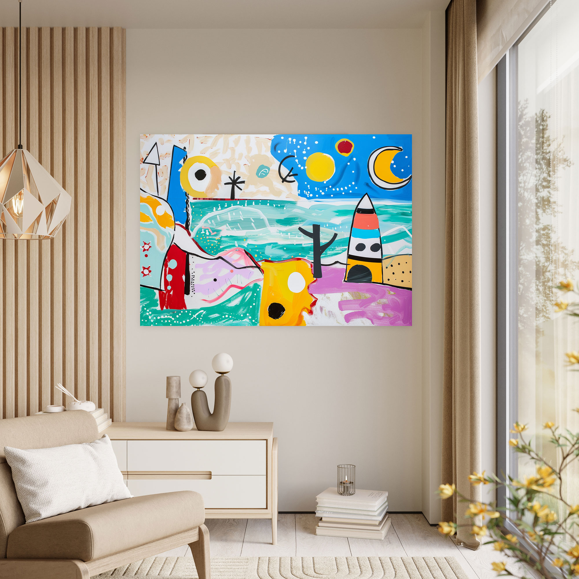 Abstract Beach Picasso Canvas Print - Pablo Picasso, Canvas, Beach Art, Wall Decoration