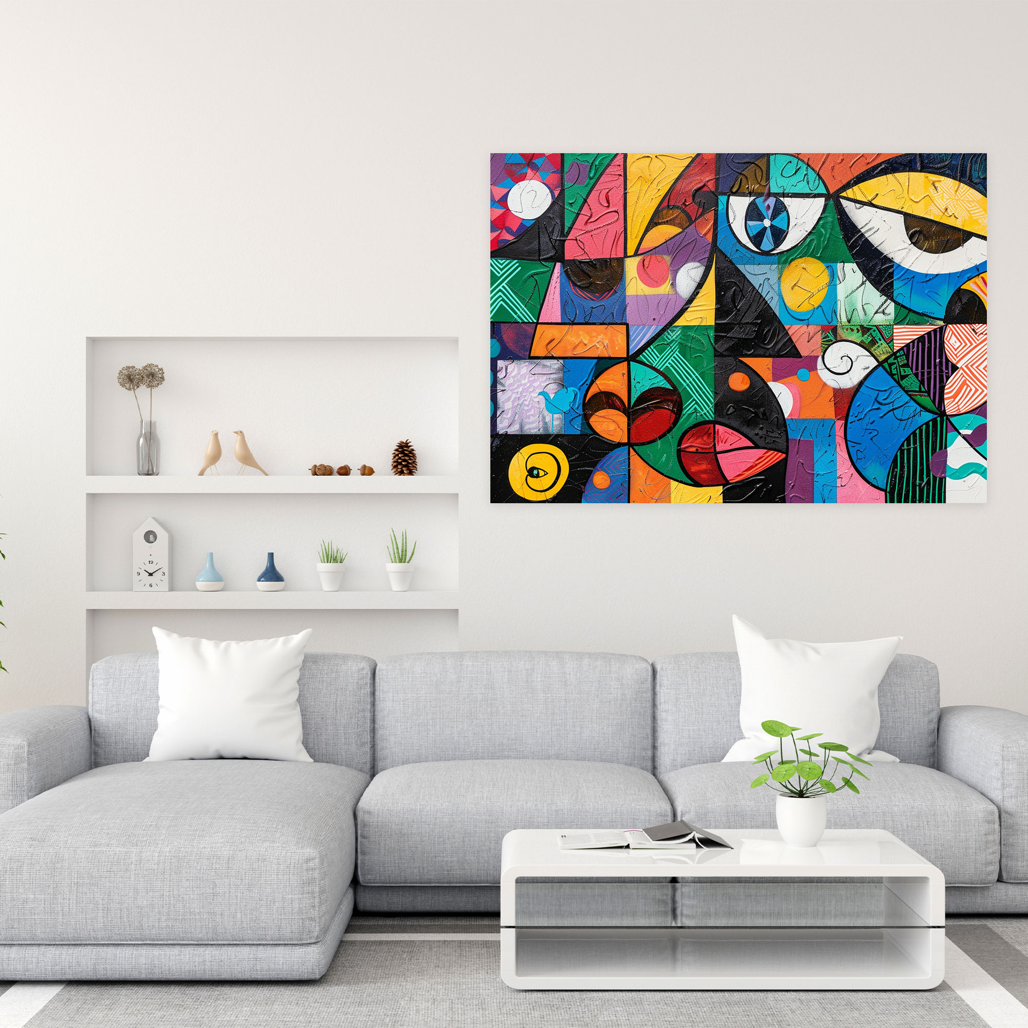 Canlı Renkli Picasso Kanvas Tablo - Pablo Picasso Kanvas Soyut Sanat