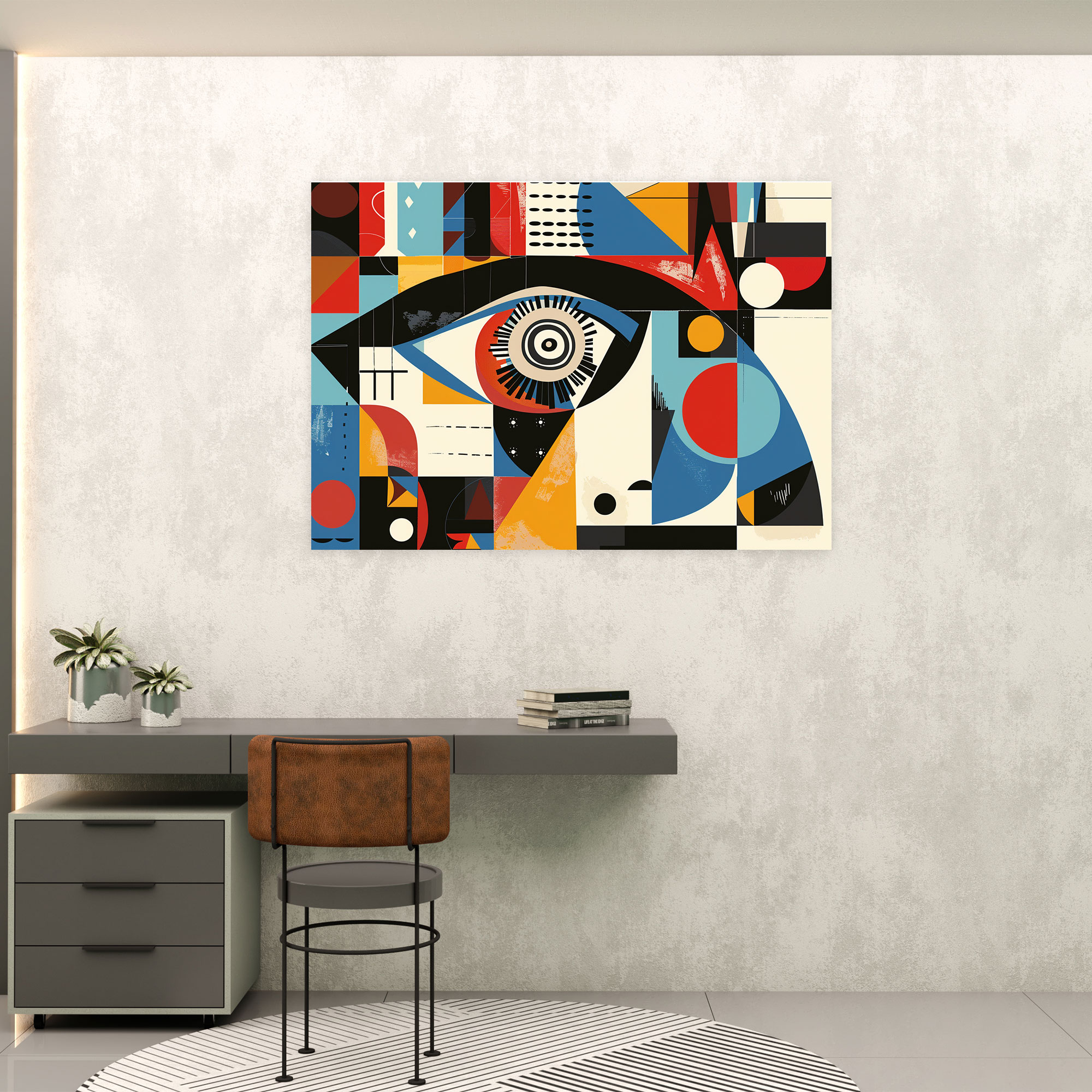 Pablo Picasso Duvar Dekorasyonu - Geometrik Şekiller ile Kanvas Tablo