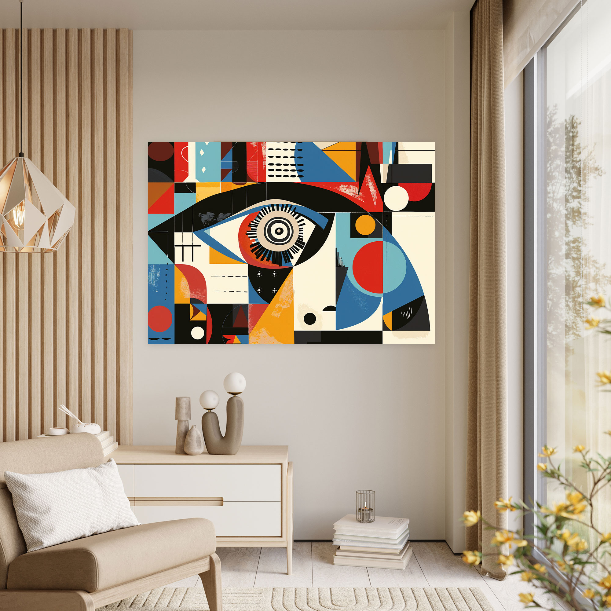 Pablo Picasso Duvar Dekorasyonu - Geometrik Şekiller ile Kanvas Tablo