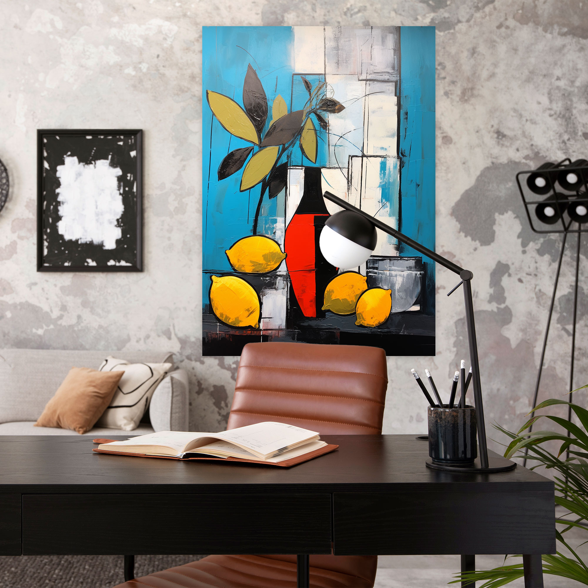 Pablo Picasso Style Canvas Print - Pablo Picasso, Bold Brushstrokes, Abstract Still Life Composition, Contrasting Colors