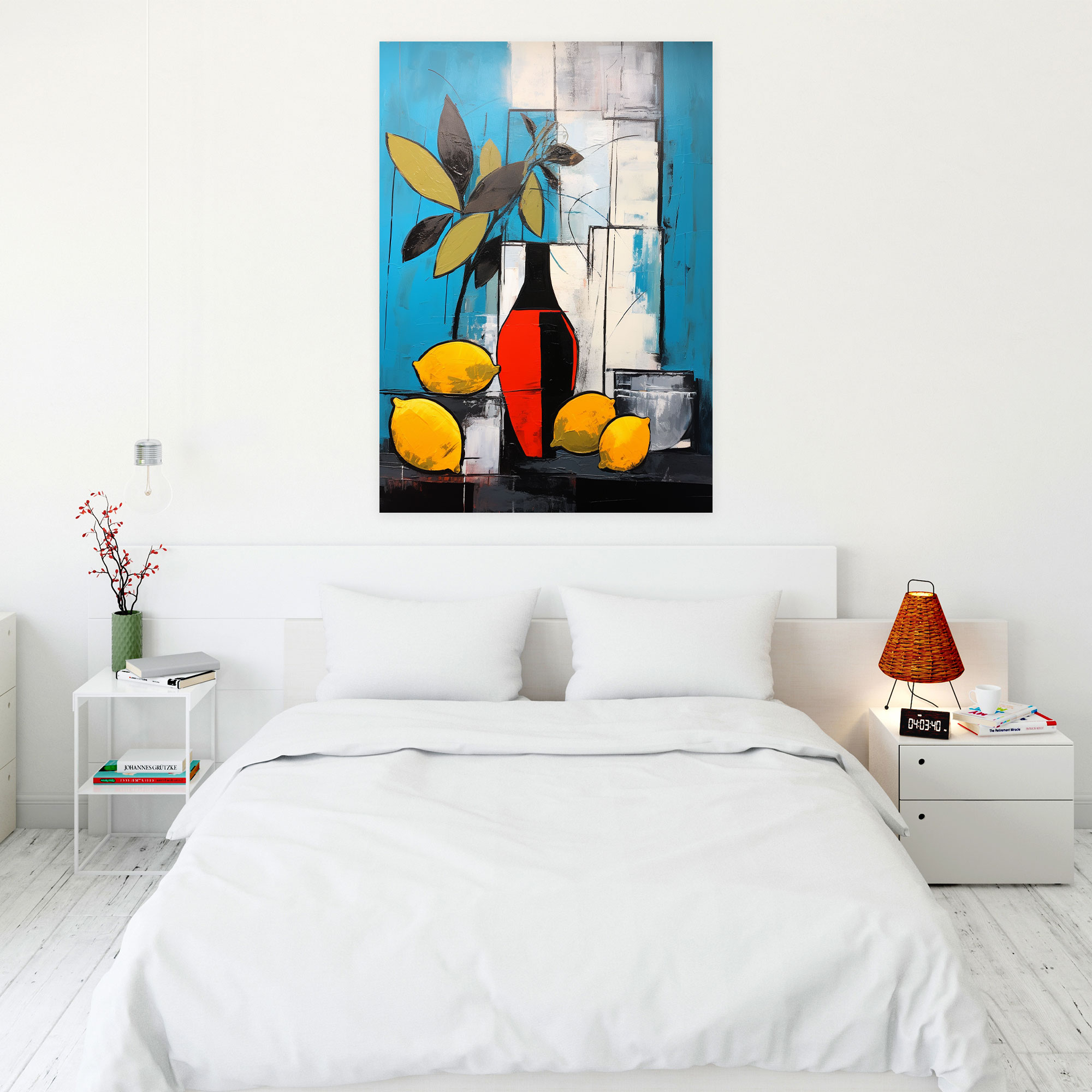 Pablo Picasso Style Canvas Print - Pablo Picasso, Bold Brushstrokes, Abstract Still Life Composition, Contrasting Colors