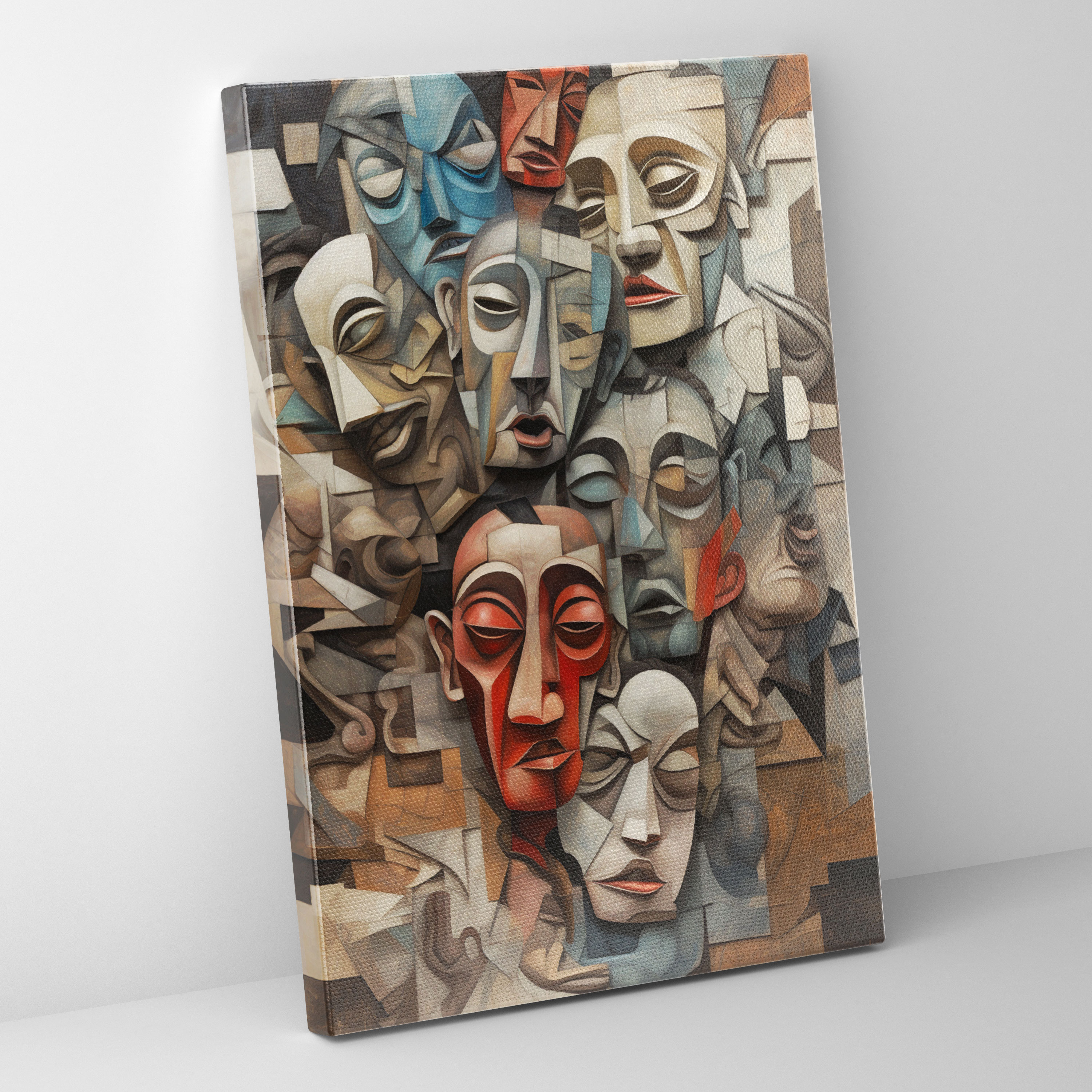 Pablo Picasso Style Canvas Wall Art - Pablo Picasso, Wall Art, Figurative Art Piece, Fragmented