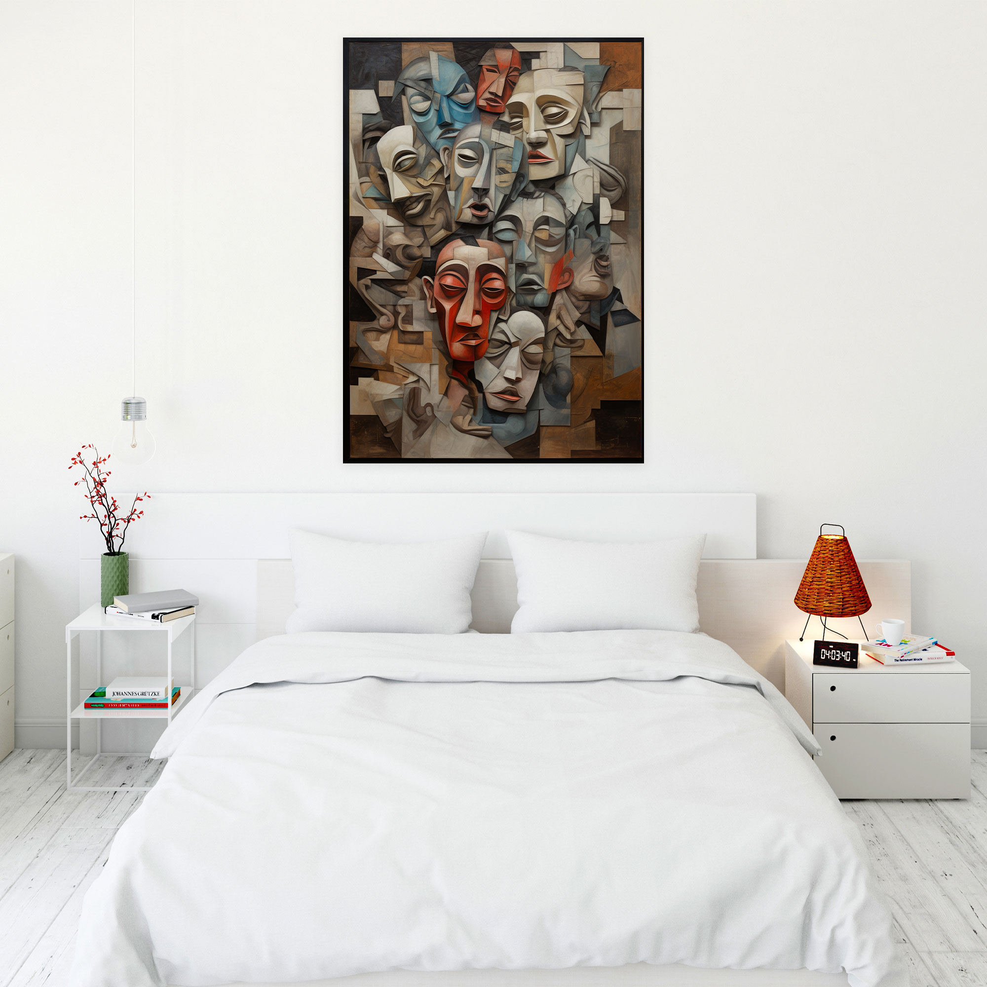 Pablo Picasso Style Canvas Wall Art - Pablo Picasso, Wall Art, Figurative Art Piece, Fragmented