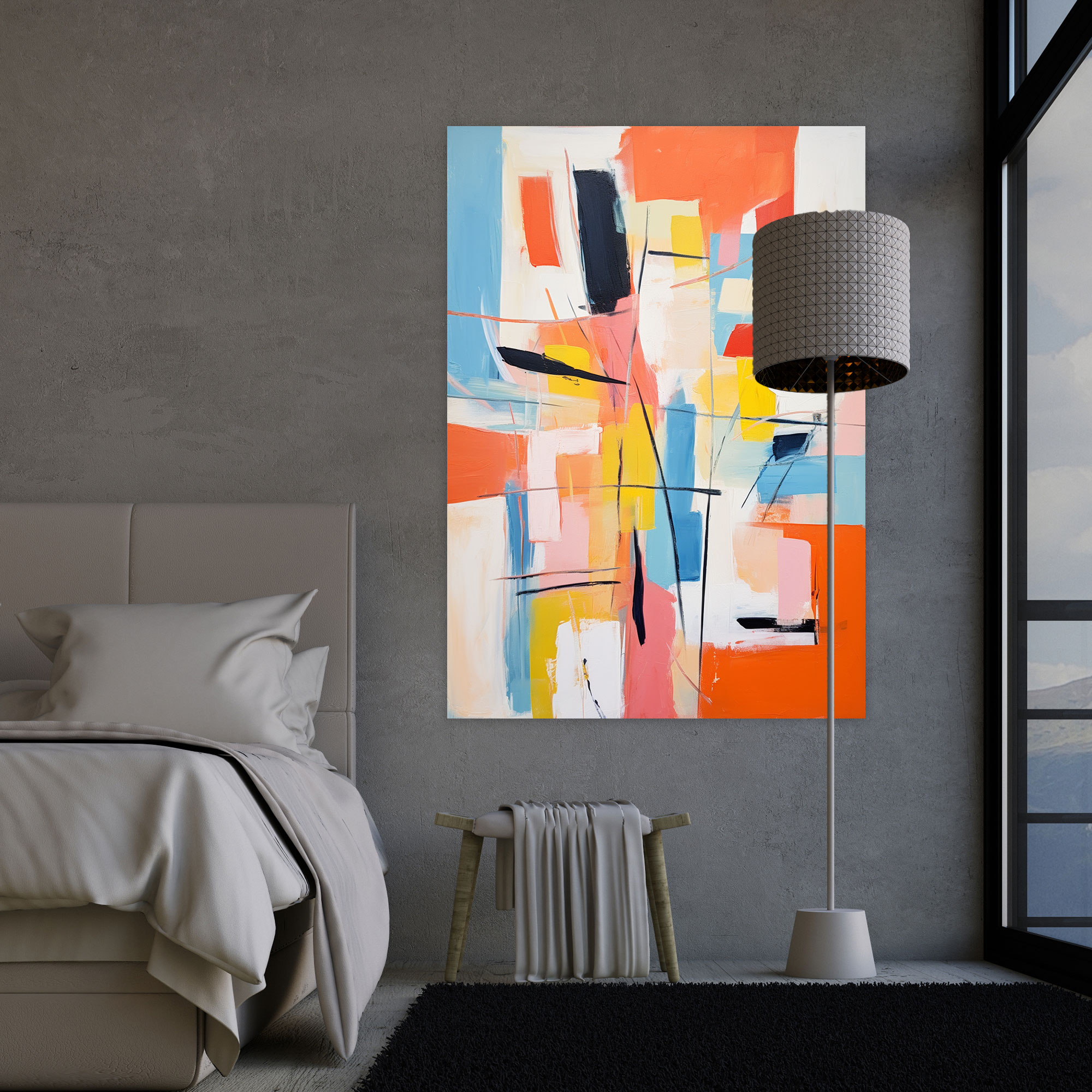 Pablo Picasso Style Wall Art - Pablo Picasso, Home Decoration, Wall Art, Abstract Expressionist Composition