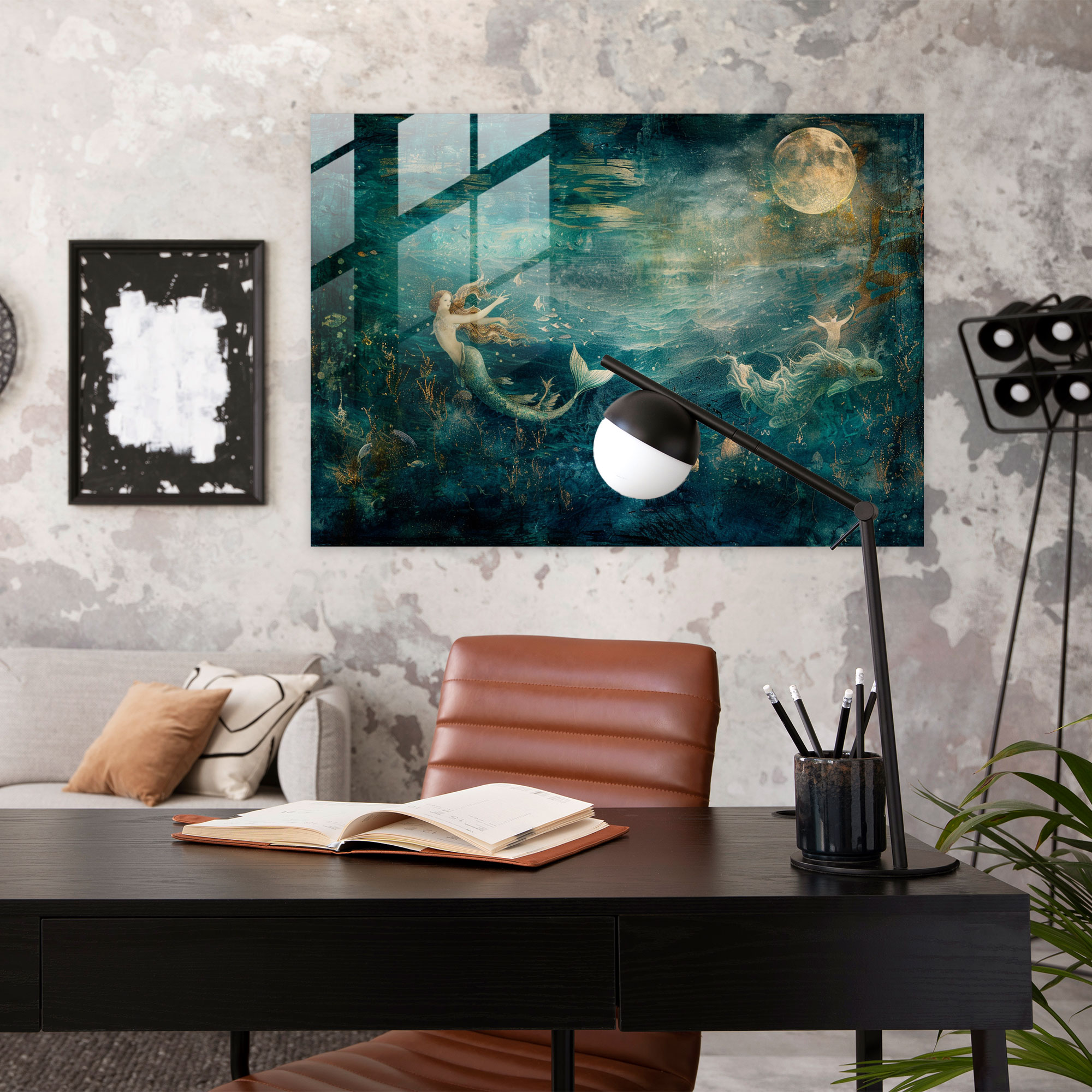 Efsanevi Deniz Manzaralı Cam Tablo - Ön-Raffaelocu Kardeşlik Modern Sanat Cam Tablo Cam Sanatı