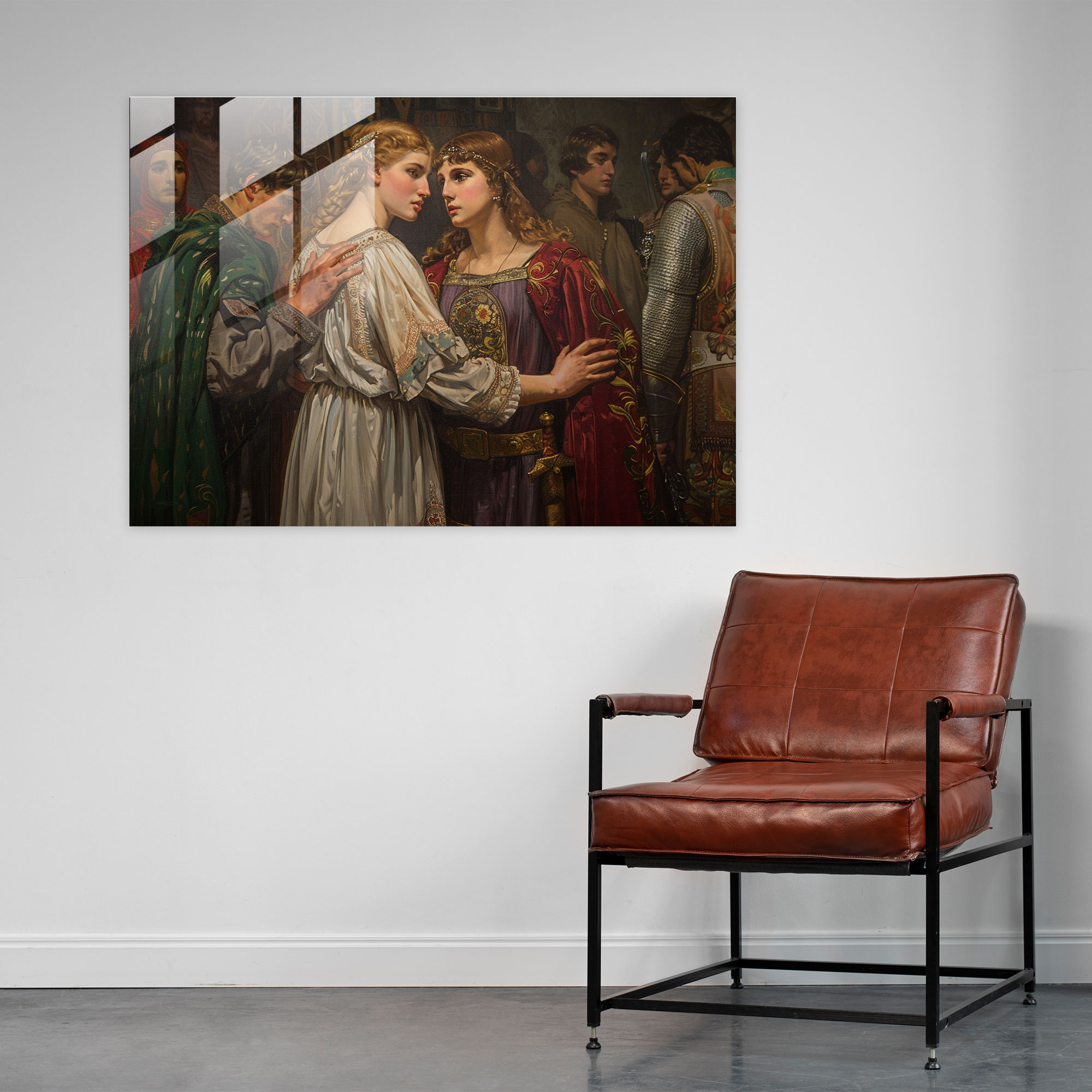 Etkileyici Tarihi Sahne Duvar Dekorasyonu - Pre-Raphaelite Kardeşlik Modern Sanat Cam Tablo