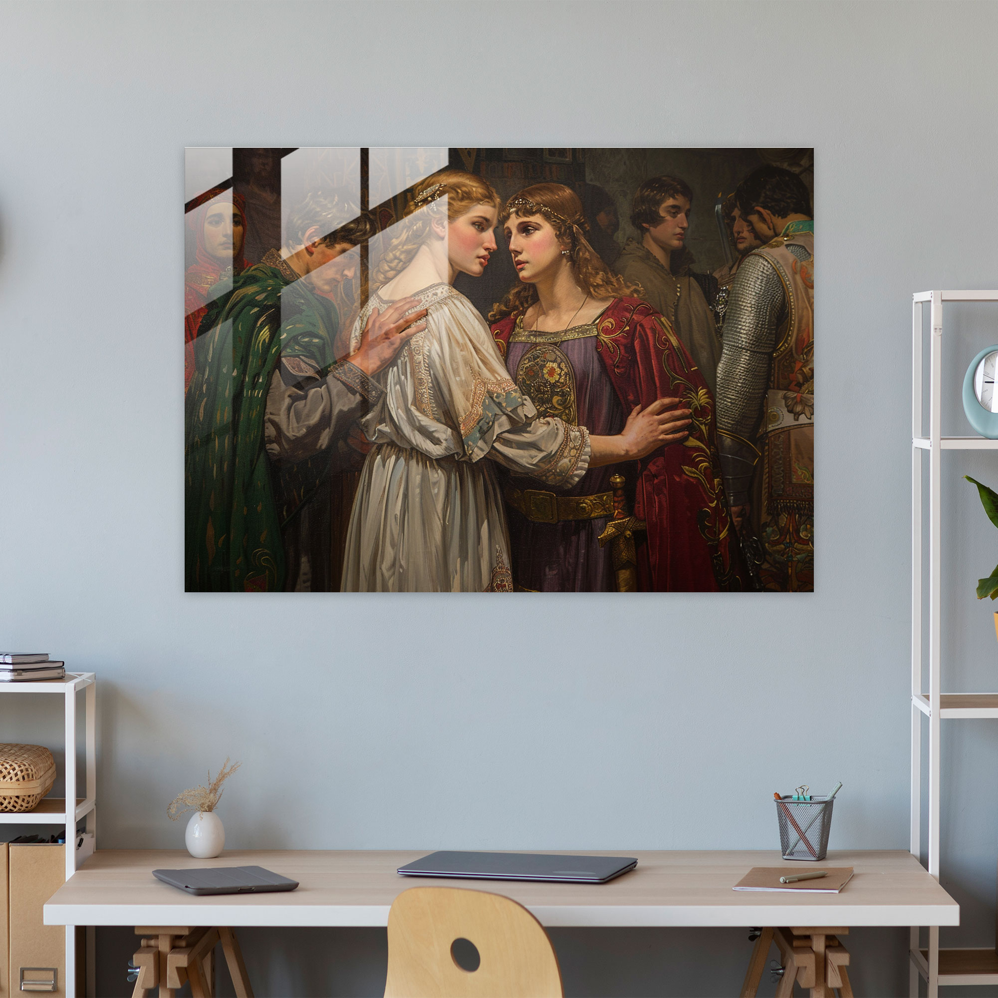 Etkileyici Tarihi Sahne Duvar Dekorasyonu - Pre-Raphaelite Kardeşlik Modern Sanat Cam Tablo
