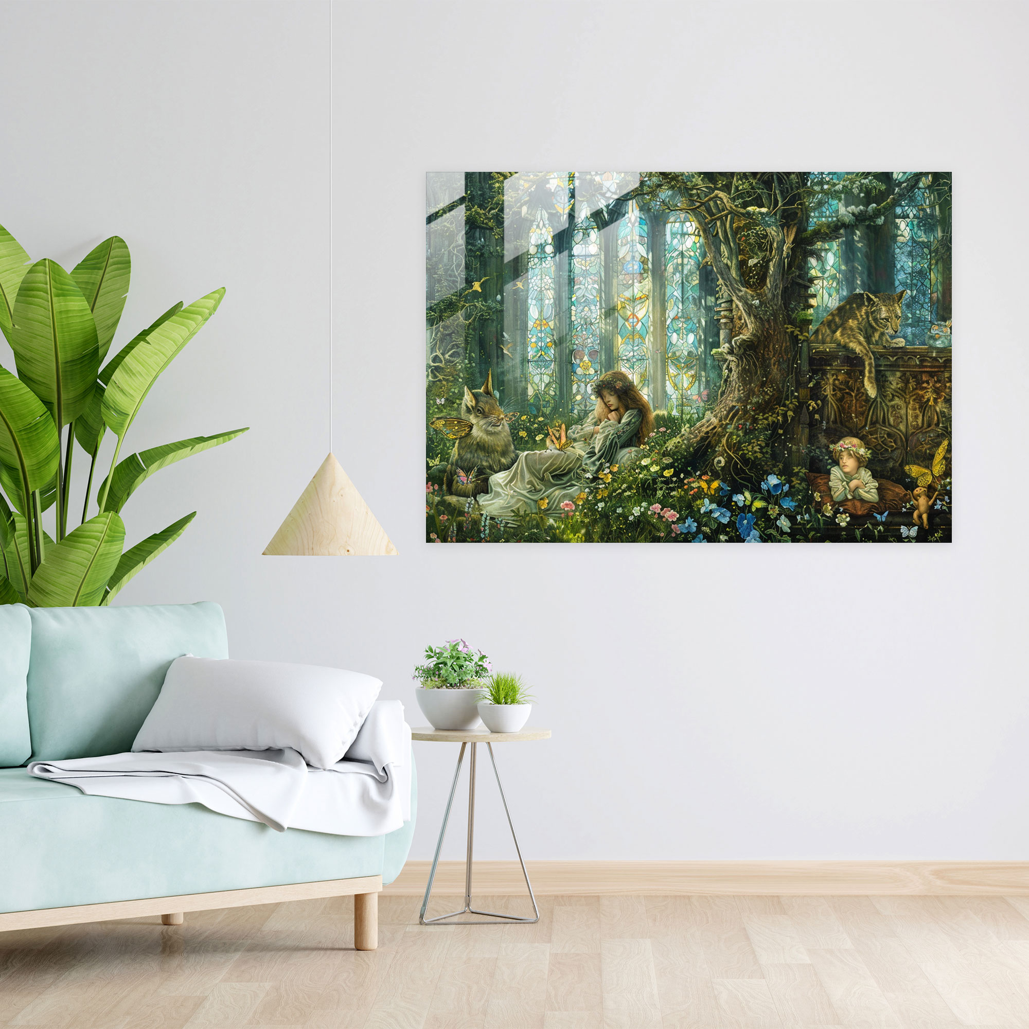 Rüya Gibi Fantastik Cam Tablo - Pre-Raphaelite Kardeşlik Duvar Dekorasyonu Cam Duvar Sanatı Cam Sanatı