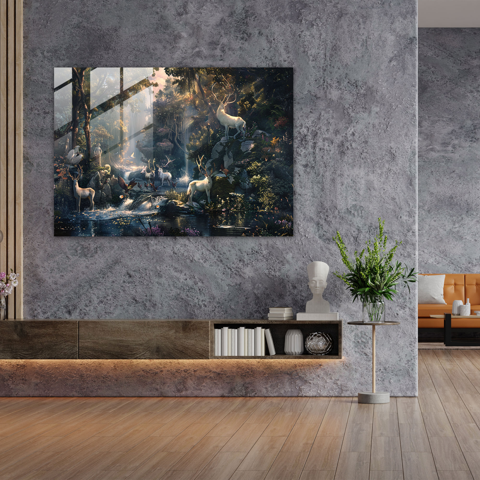 Efsanevi Yaratıklar Cam Tablo - Pre-Raphaelite Brotherhood Modern Sanat Cam Duvar Sanatı