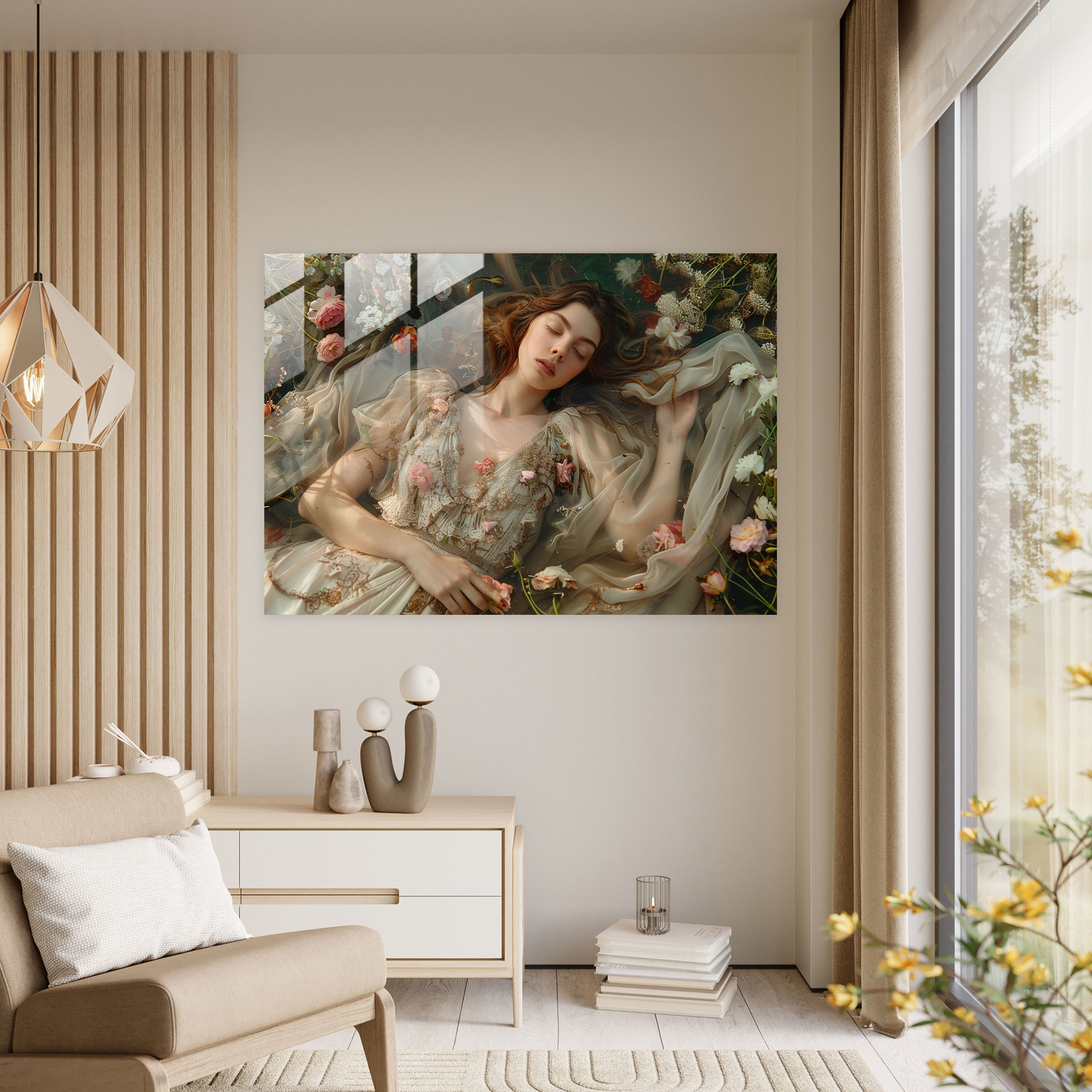 Pre-Raphaelite Brotherhood Cam Tablo - Duvar Dekorasyonu Cam Sanatı Ev Dekorasyonu