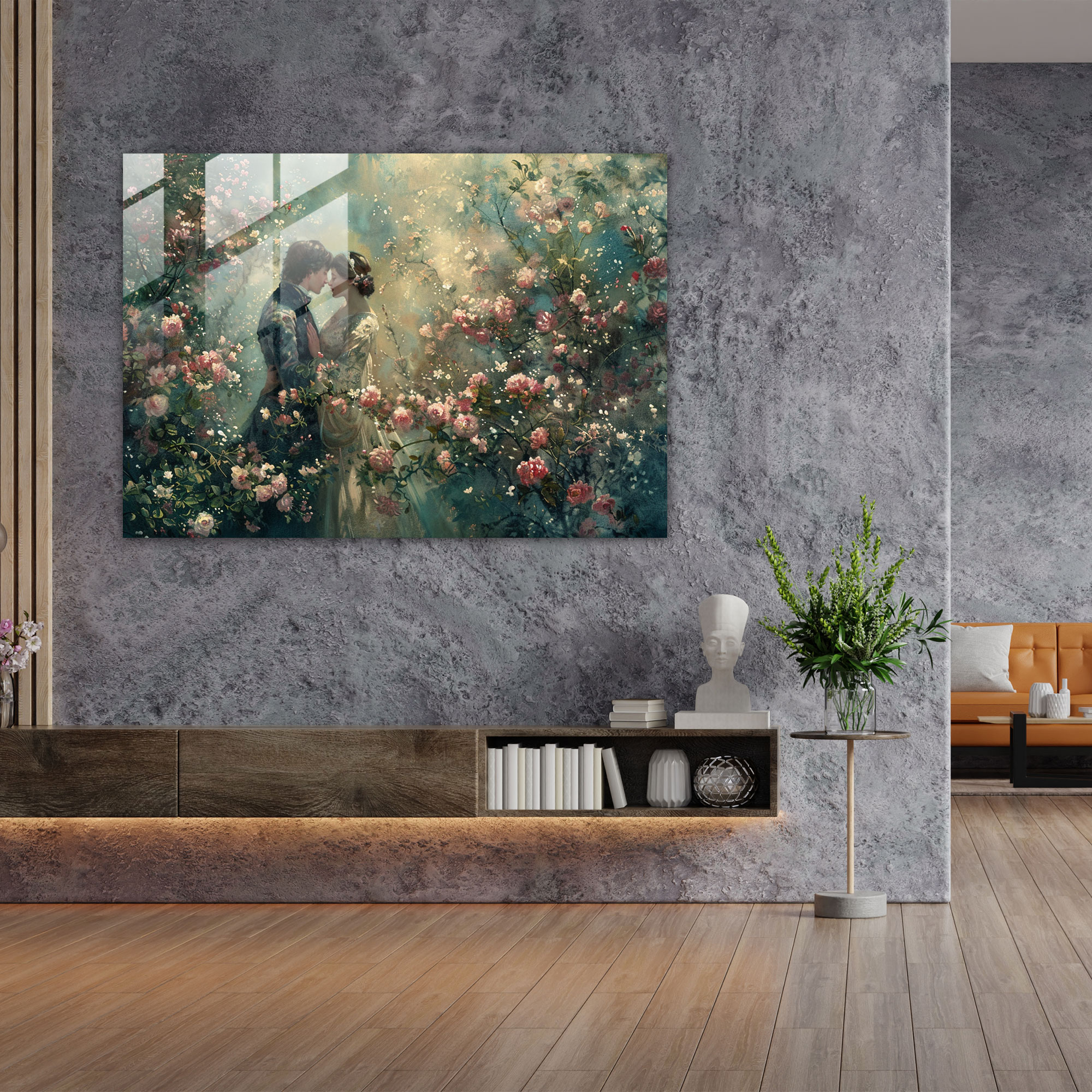 Romantik Bahçe Cam Tablo - Pre-Raphaelite Brotherhood Rüya gibi Ev Dekorasyonu için