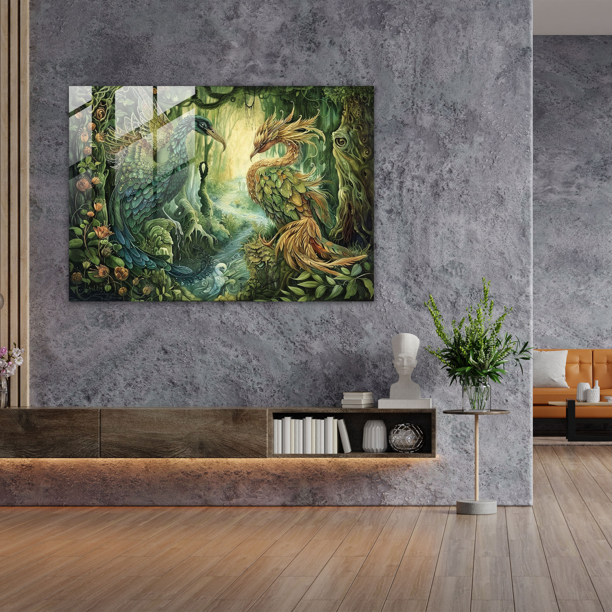 Efsanevi Yaratıklar Cam Tablo - Pre-Raphaelite Kardeşlik Cam Duvar Sanatı Büyüleyici Efsanevi Yaratıklar