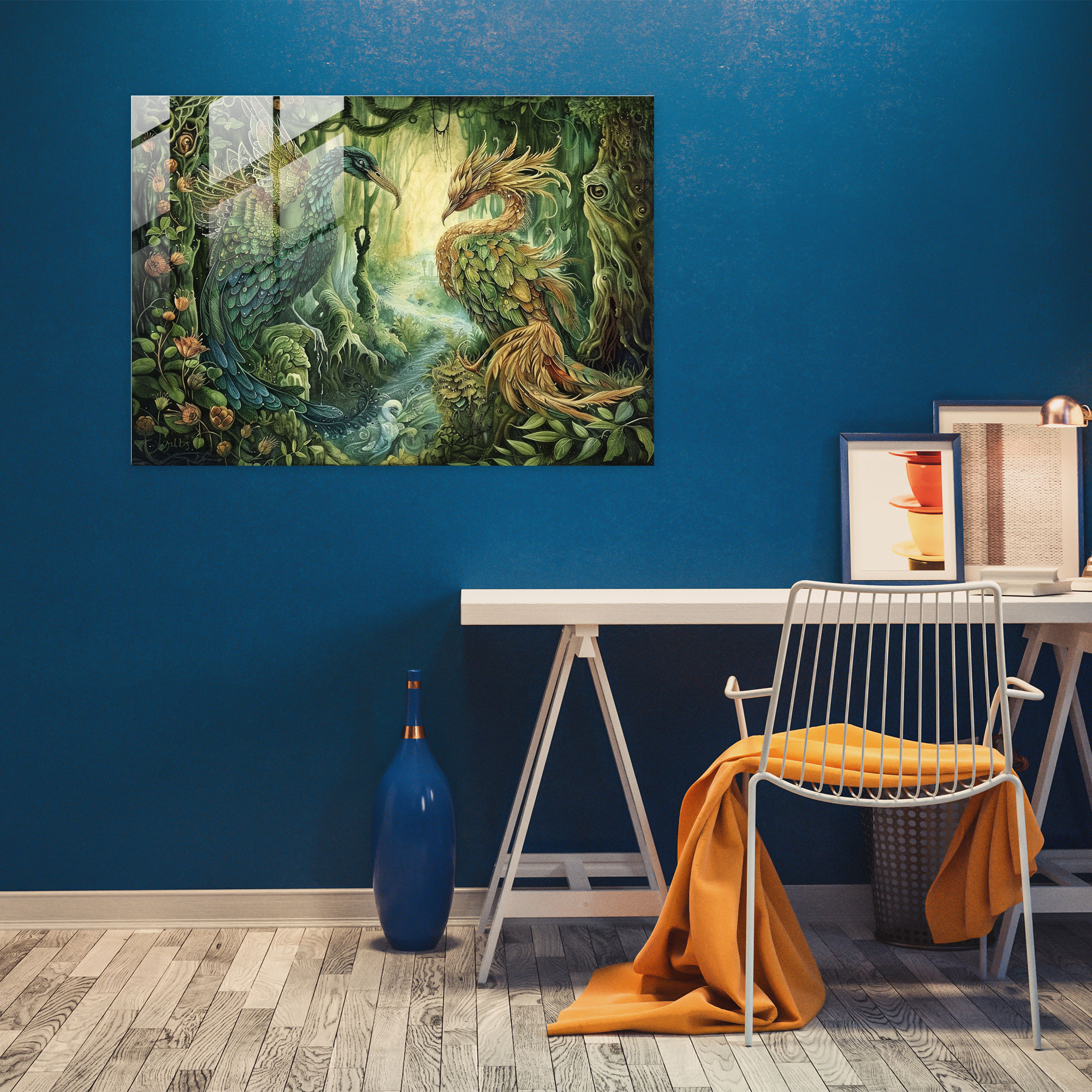 Efsanevi Yaratıklar Cam Tablo - Pre-Raphaelite Kardeşlik Cam Duvar Sanatı Büyüleyici Efsanevi Yaratıklar