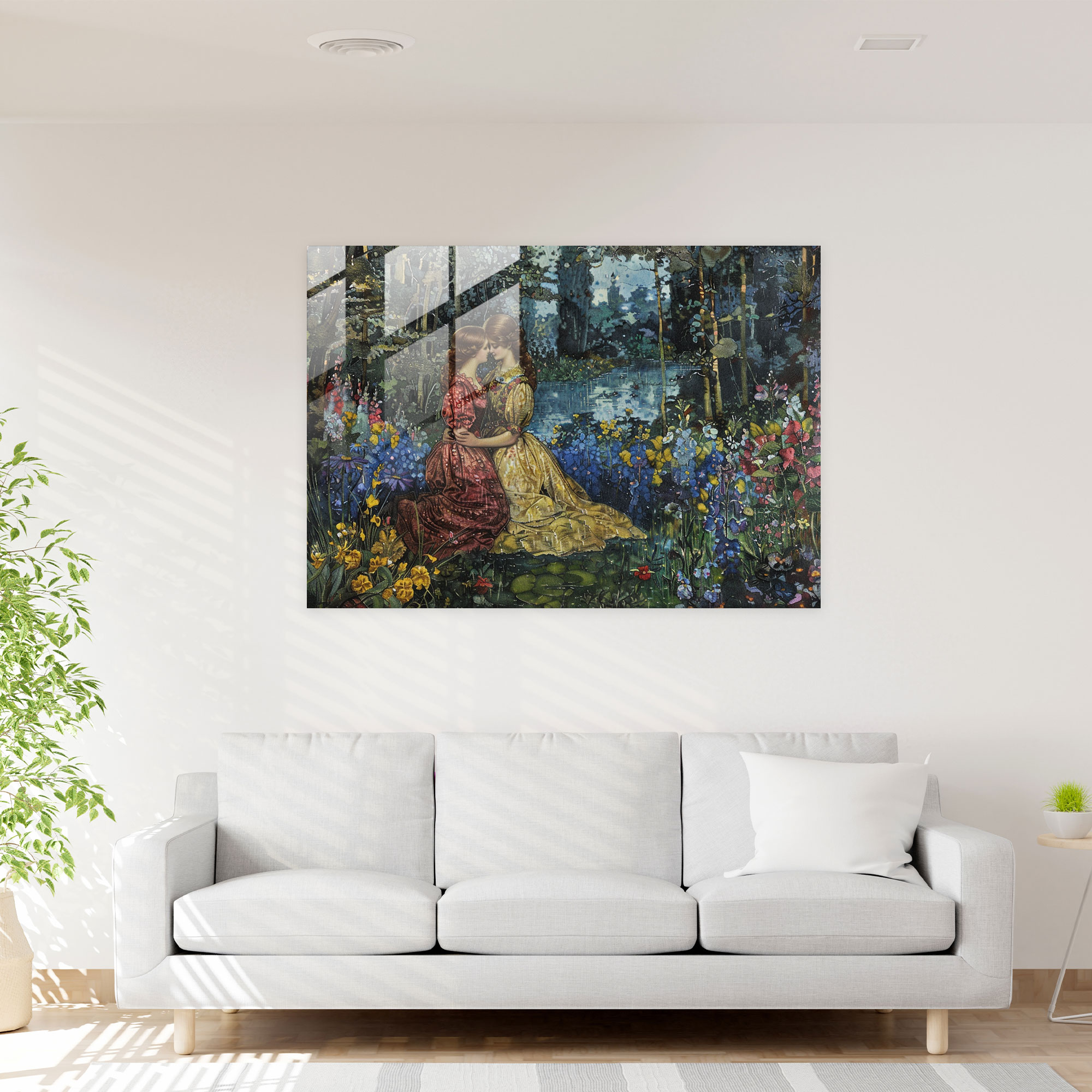 Pre-Raphaelite Brotherhood Ev Dekorasyonu - Romantik Aşıklar Kanvas Tablo - Modern Sanat Romantik Sanat