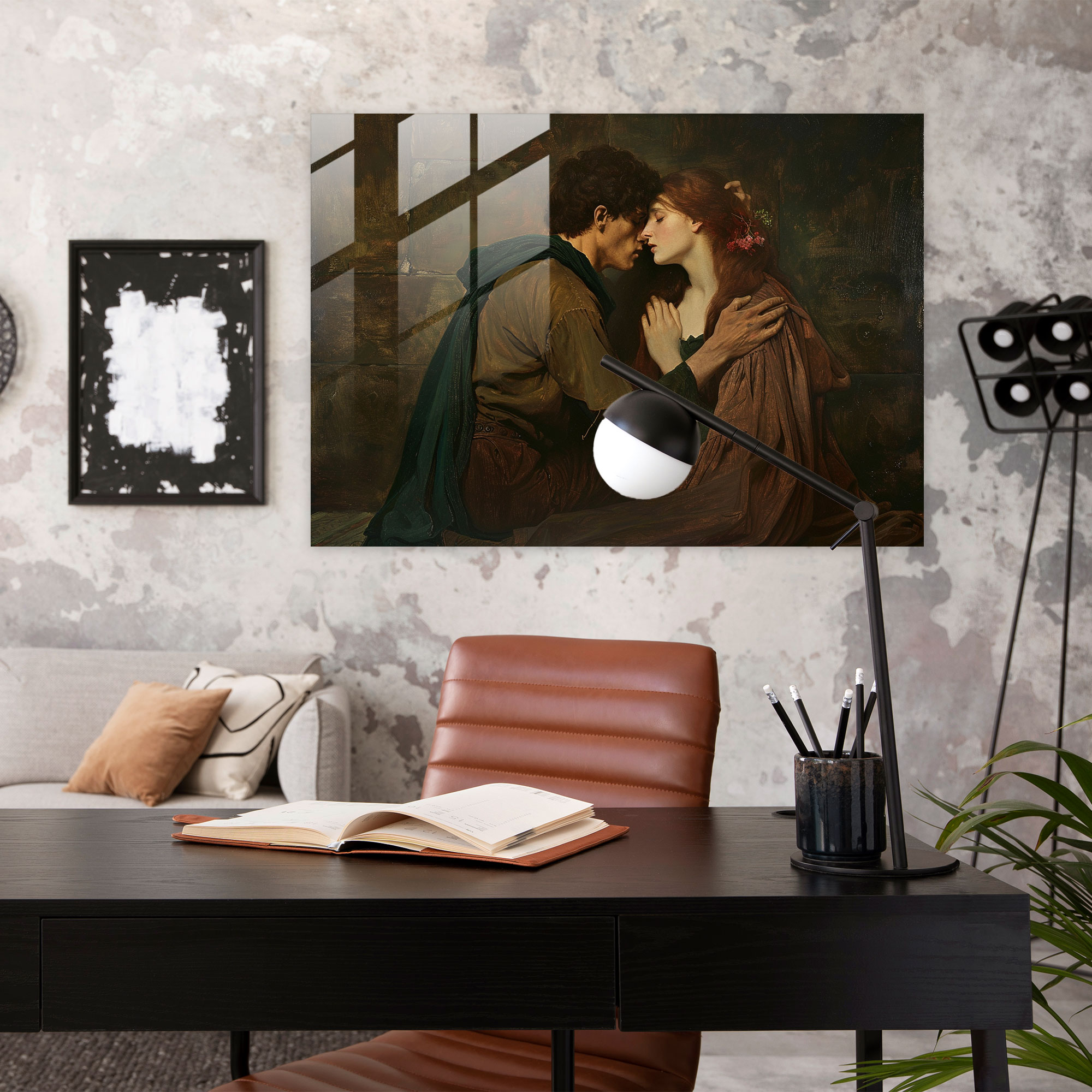 Tragic Lovers Cam Tablo - Pre-Raphaelite Brotherhood Modern Sanat