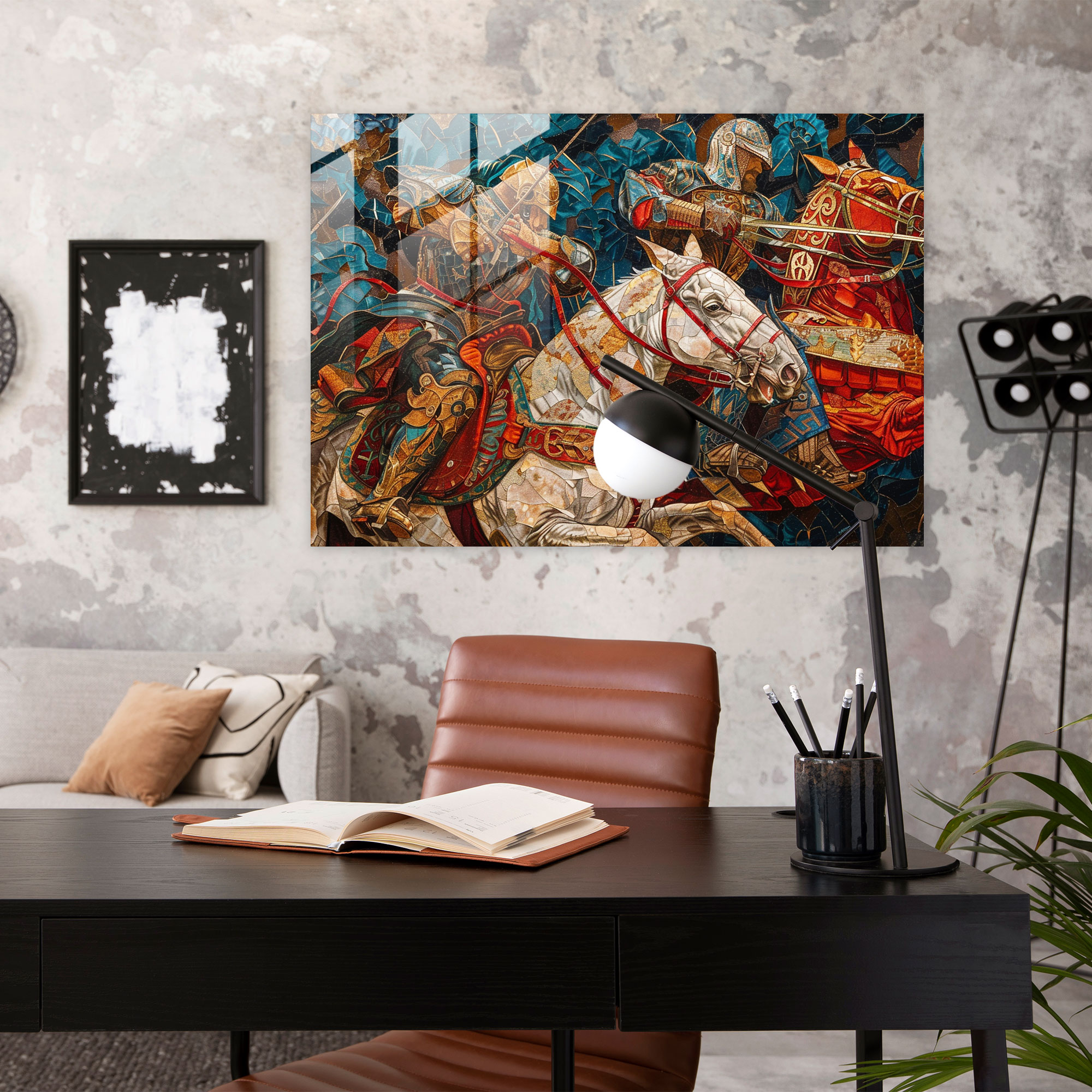Cesur Şövalyeler Cam Tablo - Ön-Raffael Kardeşlik Modern Sanat Cam Duvar Sanatı Ev Dekorasyonu