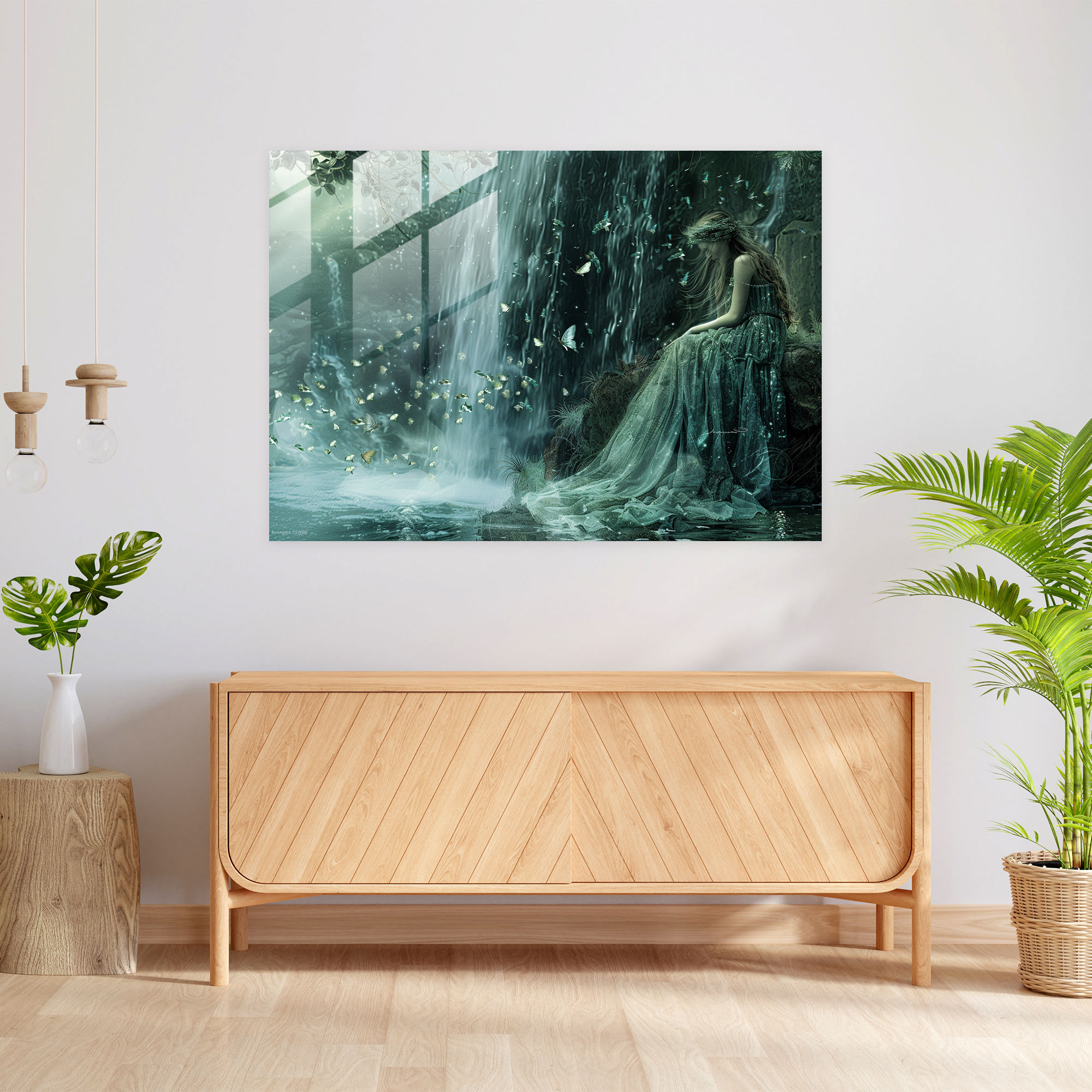 Pre-Raphaelite Brotherhood Glass Print: Ethereal Nymph - Pre-Raphaelite Brotherhood, Home Decoration, Glass Print, Glass Wall Art