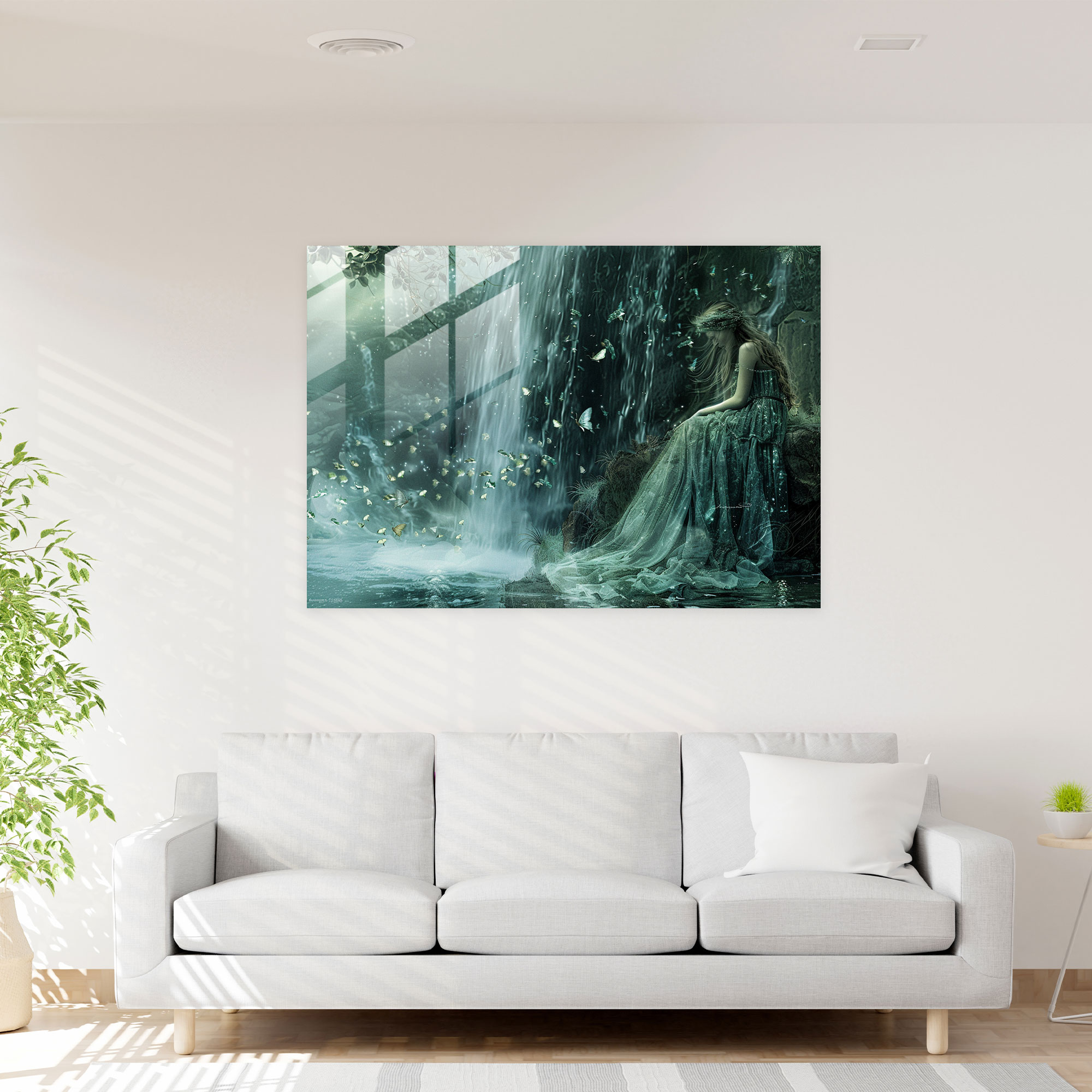 Pre-Raphaelite Brotherhood Glass Print: Ethereal Nymph - Pre-Raphaelite Brotherhood, Home Decoration, Glass Print, Glass Wall Art