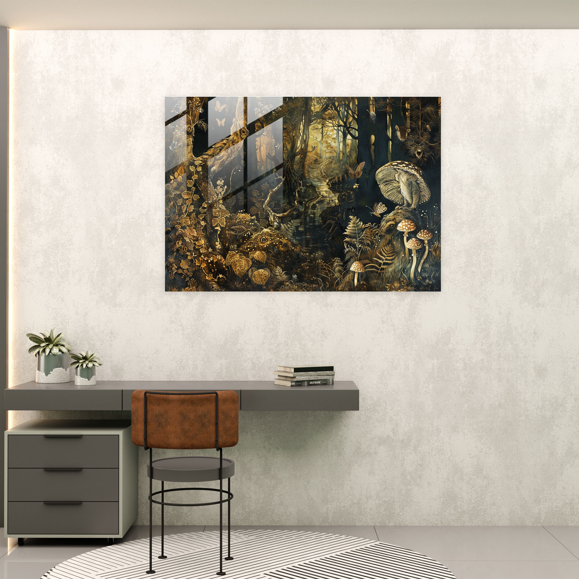 Pre-Raphaelite Brotherhood Glass Wall Art: Enchanted Forest - Pre-Raphaelite Brotherhood, Pre-Raphaelite Brotherhood, Whimsical Creatures, Enchanted Forest