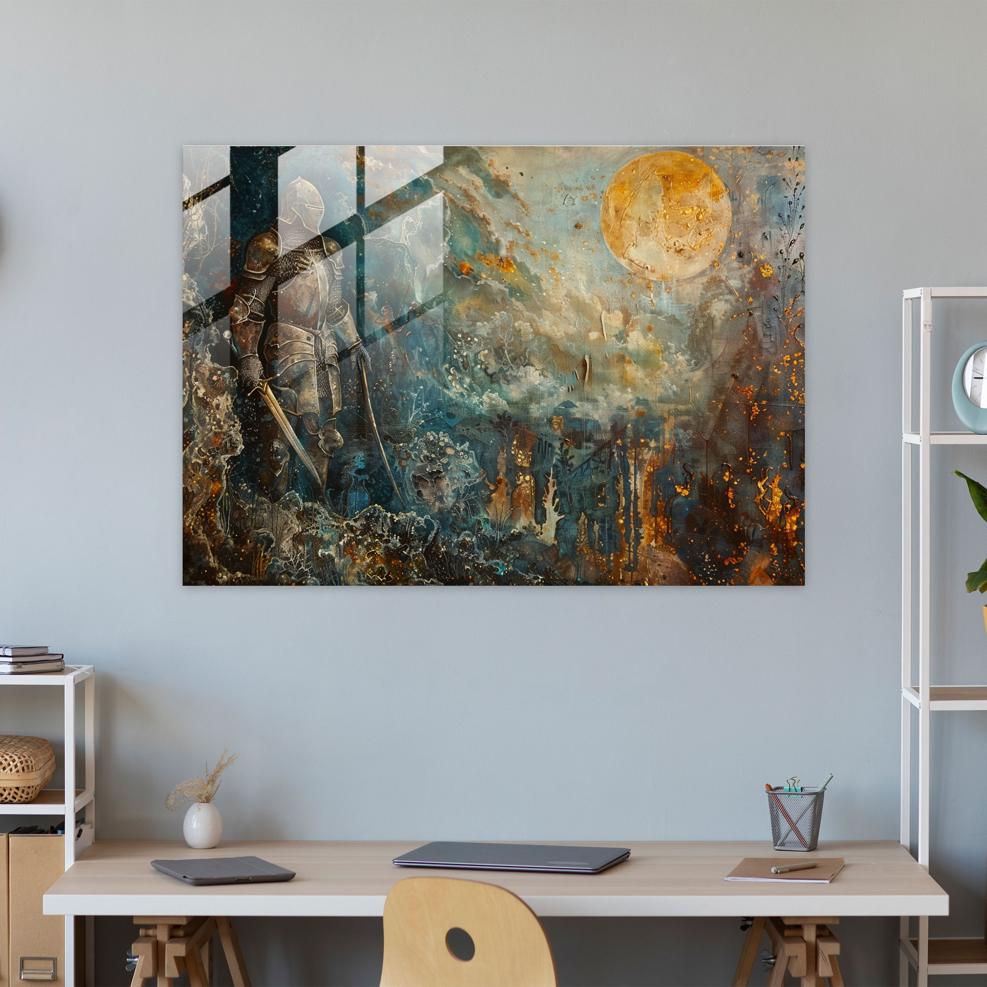 Pre-Raphaelite Brotherhood Home Decoration: Noble Knight - Pre-Raphaelite Brotherhood, Glass Print, Modern Art, Wall Decoration