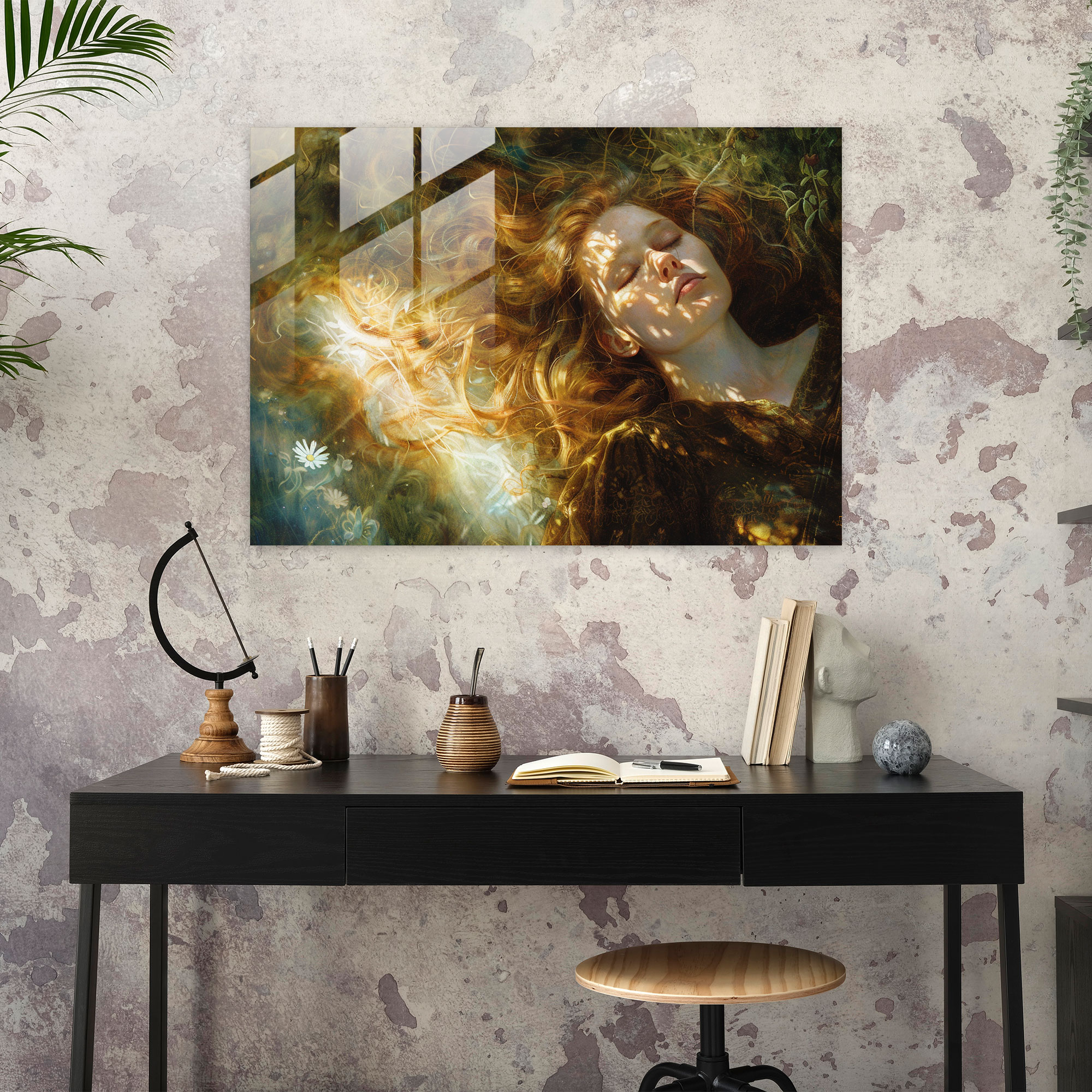 Pre-Raphaelite Brotherhood Wall Decoration: Ethereal Goddess - Pre-Raphaelite Brotherhood, Ethereal Goddess, Glass Art, Glass Print