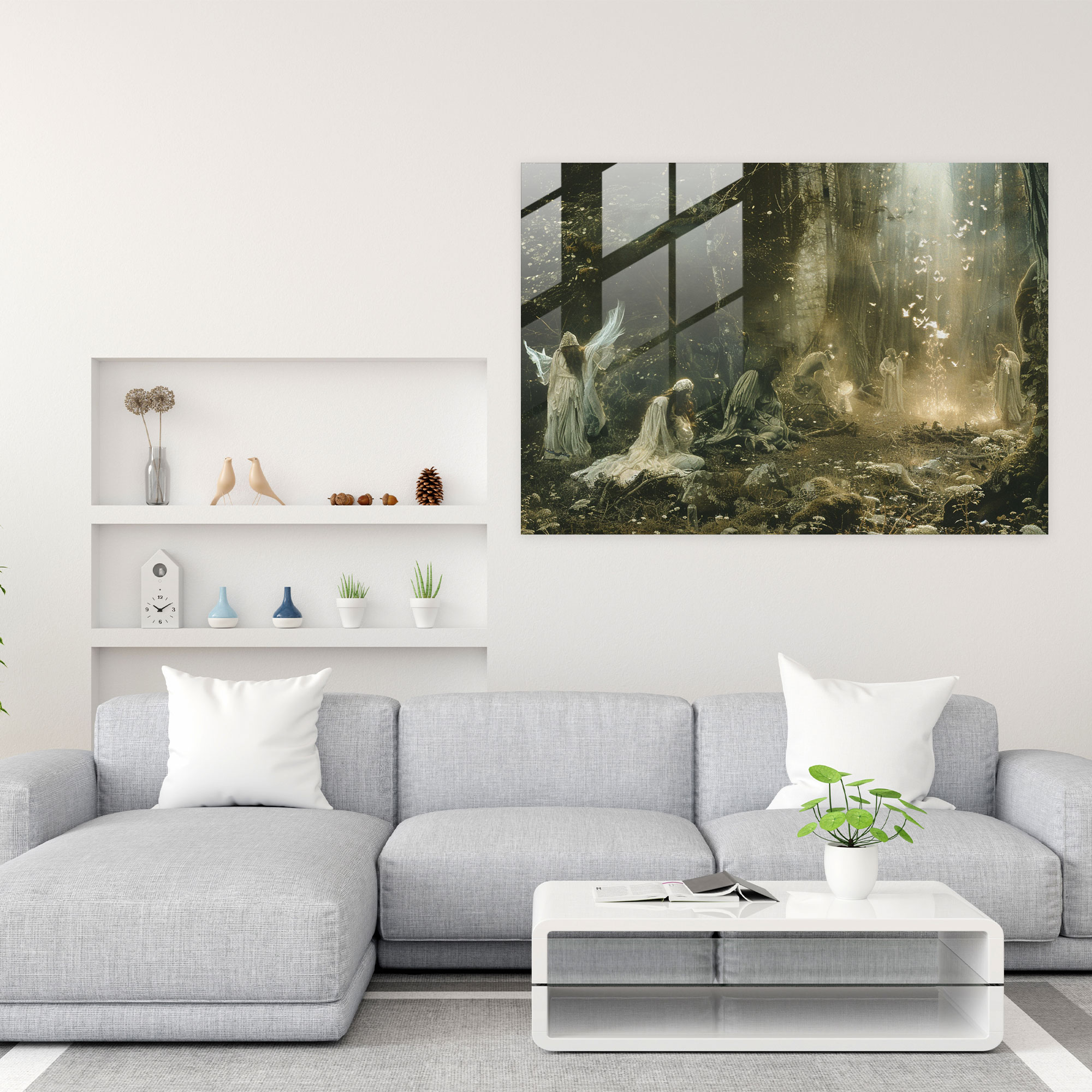 Pre-Raphaelite Brotherhood Glass Wall Art - Mythological Creatures In Enchanted Forest - Pre-Raphaelite Brotherhood, Home Decoration, Glass Print, Mythological Creatures