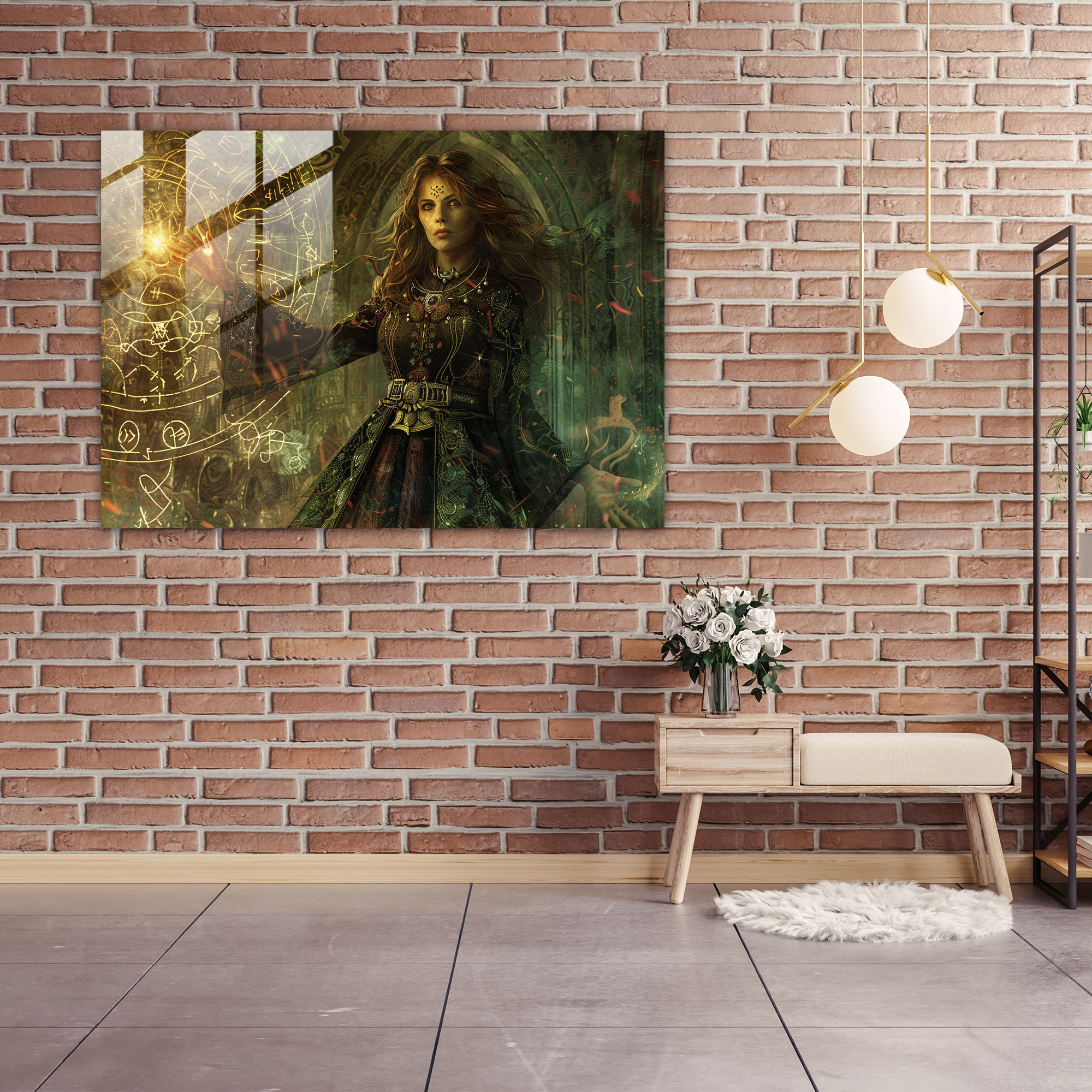 Pre-Raphaelite Brotherhood Home Decoration - Powerful Sorceress Casting Spells - Pre-Raphaelite Brotherhood, Modern Art, Glass Art, Pre-Raphaelite Brotherhood
