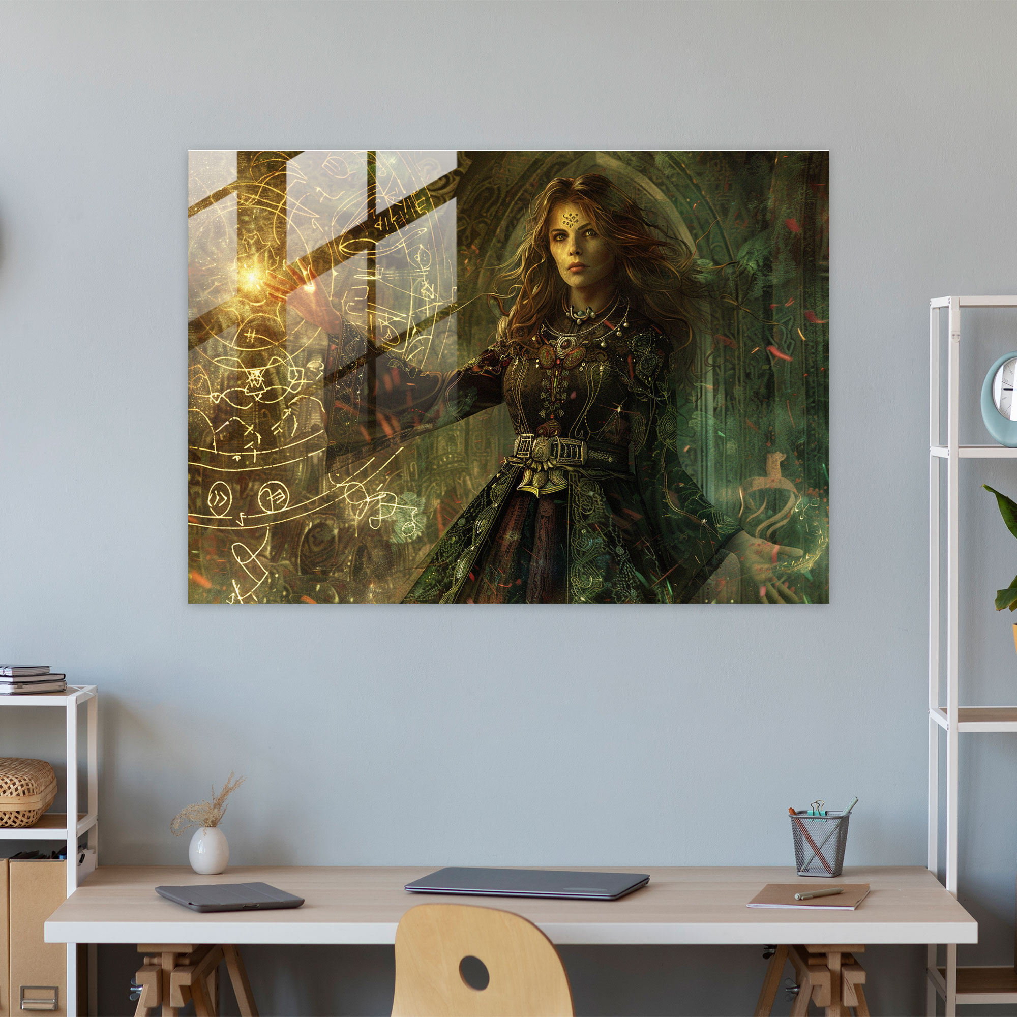 Pre-Raphaelite Brotherhood Home Decoration - Powerful Sorceress Casting Spells - Pre-Raphaelite Brotherhood, Modern Art, Glass Art, Pre-Raphaelite Brotherhood