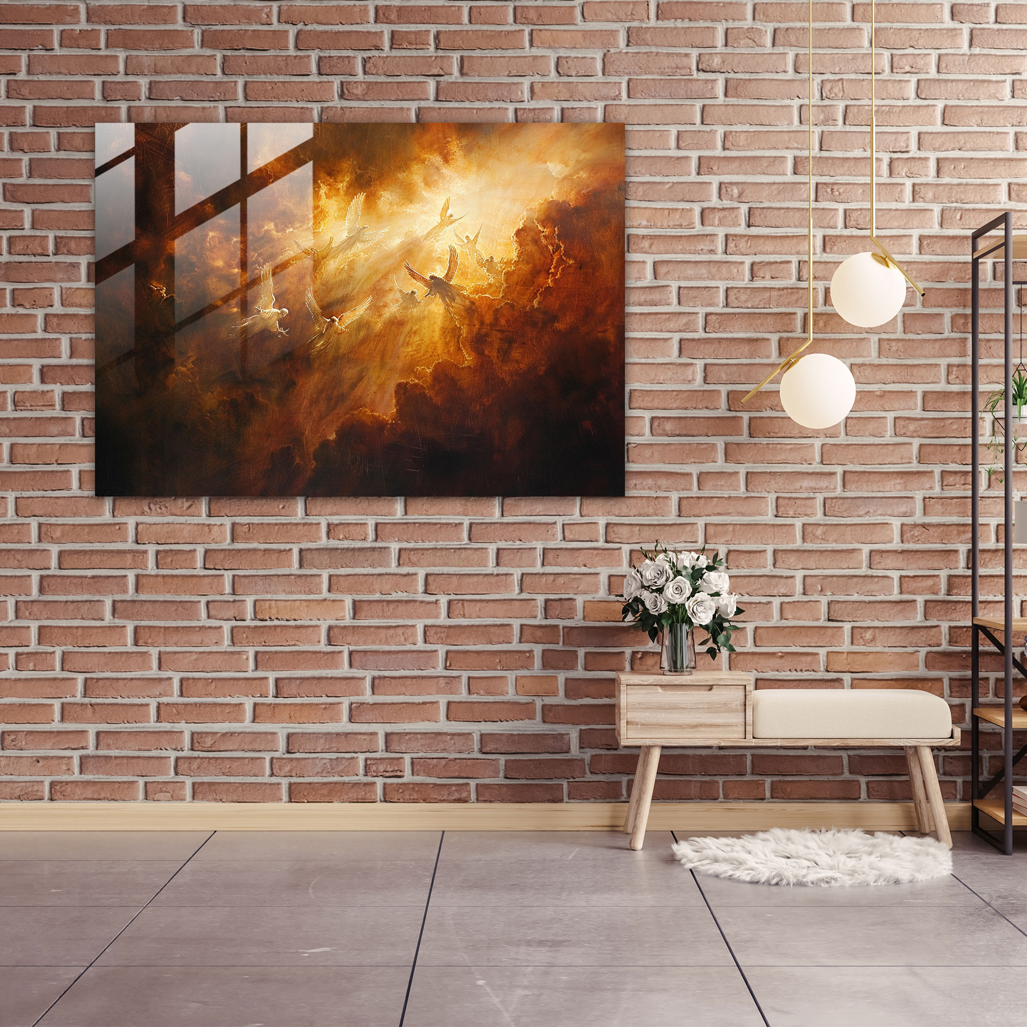 Pre-Raphaelite Brotherhood Modern Art - Angels Descending From Heavens - Pre-Raphaelite Brotherhood, Wall Decoration, Glass Wall Art, Glass Print