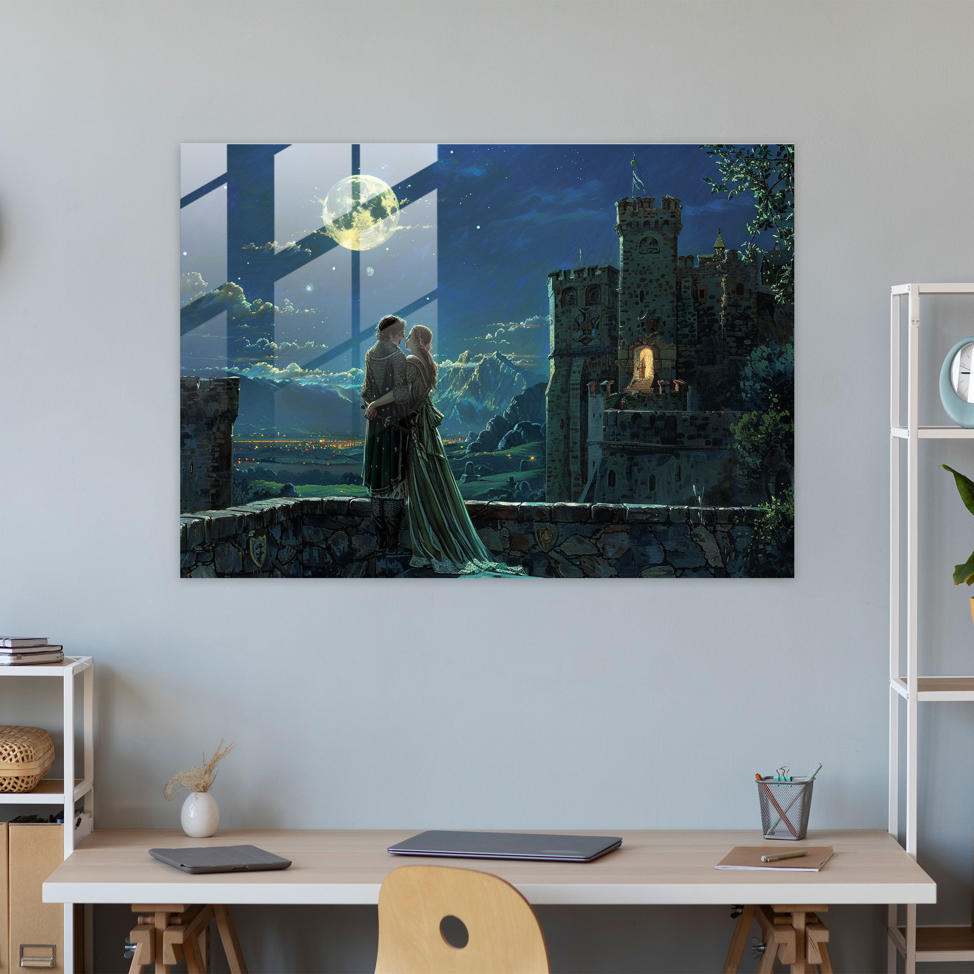 Pre-Raphaelite Brotherhood Glass Wall Art - Knights And Damsels In Medieval Castle - Pre-Raphaelite Brotherhood, Home Decoration, Pre-Raphaelite Brotherhood, Knights