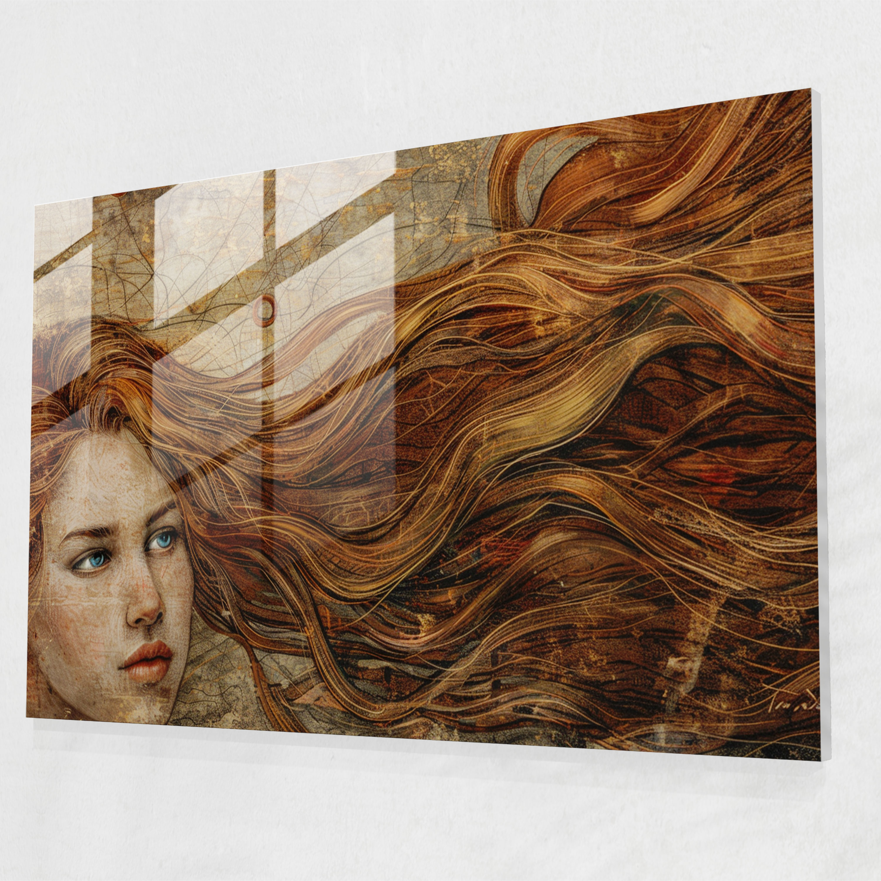 Pre-Raphaelite Brotherhood Glass Print - Detailed Portrait Of A Woman - Pre-Raphaelite Brotherhood, Glass Wall Art, Wall Decoration, Glass Print