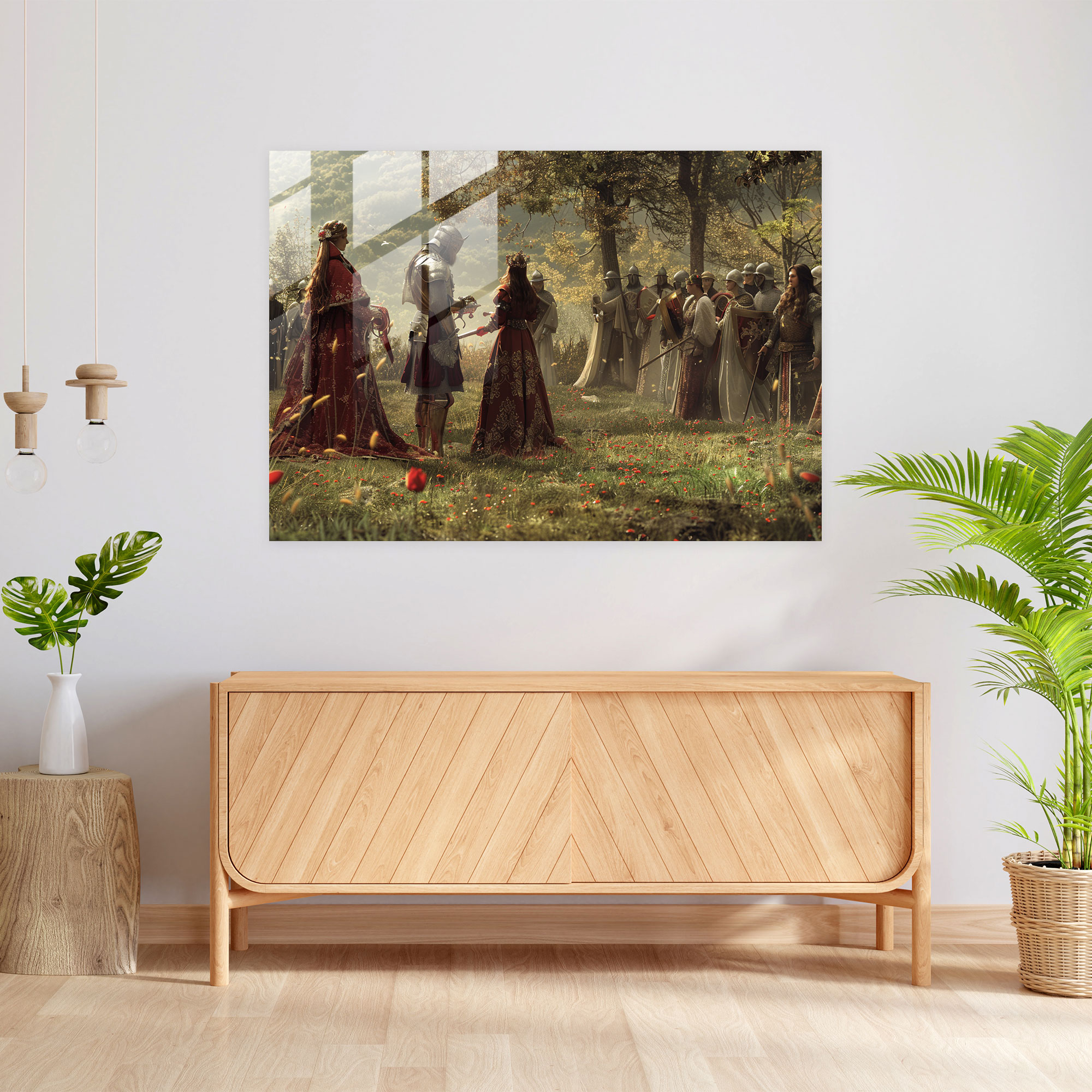Pre-Raphaelite Brotherhood Glass Print - Dramatic Historical Scene - Pre-Raphaelite Brotherhood, Dramatic, Glass Wall Art, Knights