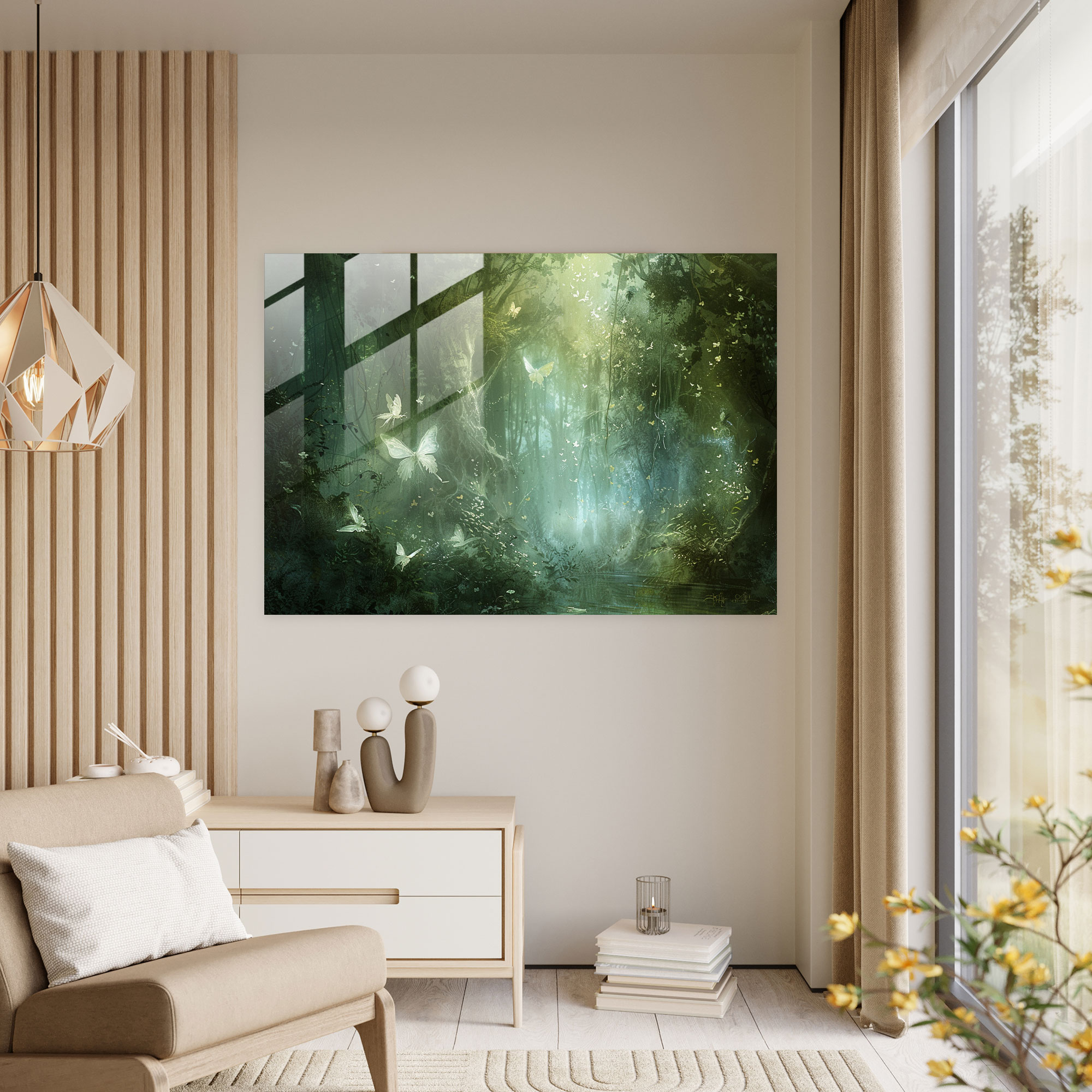Enchanted Forest Glass Print - Pre-Raphaelite Brotherhood, Forest, Ethereal, Fairies
