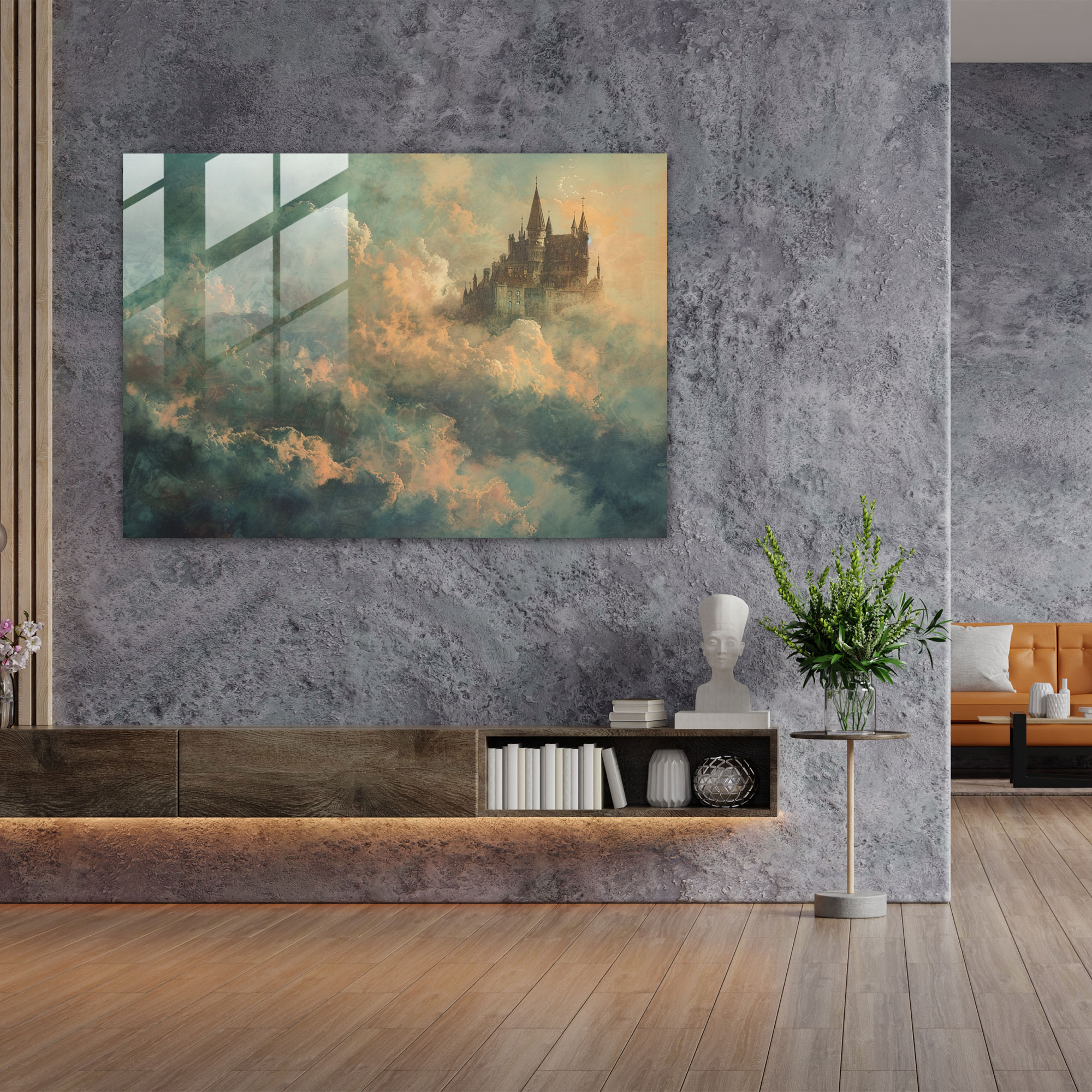 Castle In The Clouds Glass Print - Pre-Raphaelite Brotherhood, Pre-Raphaelite Brotherhood, Imagination, Modern Art