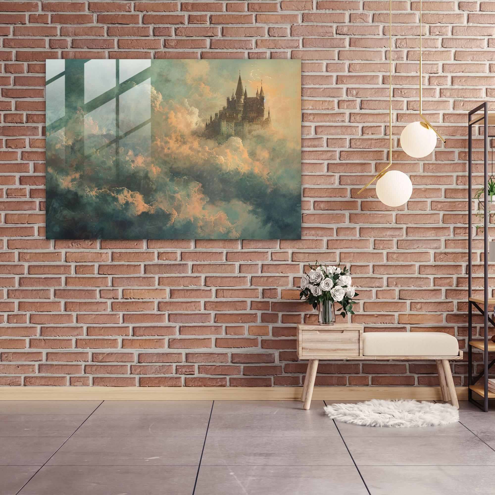 Castle In The Clouds Glass Print - Pre-Raphaelite Brotherhood, Pre-Raphaelite Brotherhood, Imagination, Modern Art