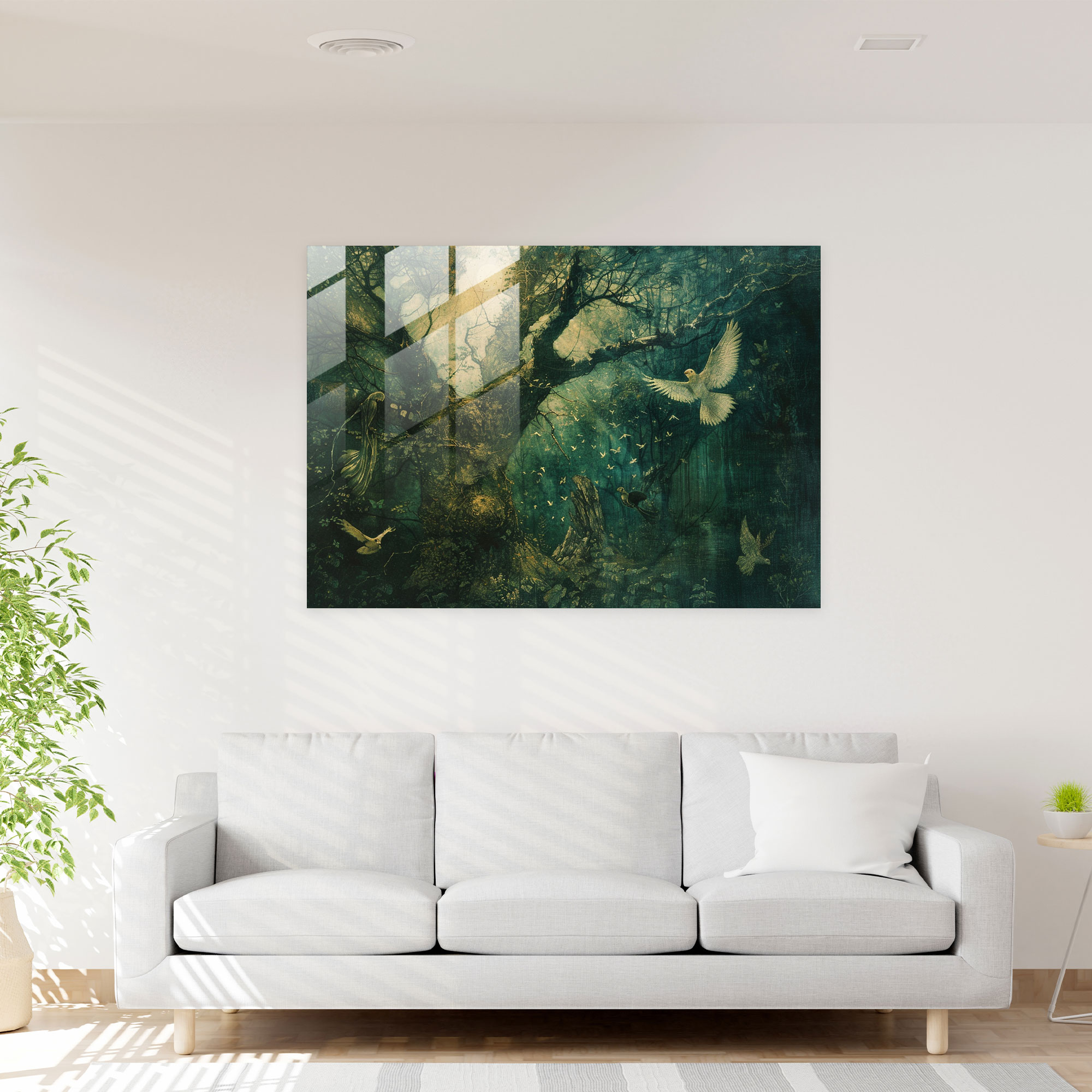 Magical Forest Glass Art - Pre-Raphaelite Brotherhood, Mystical Creatures, Enchantment, Glass Art