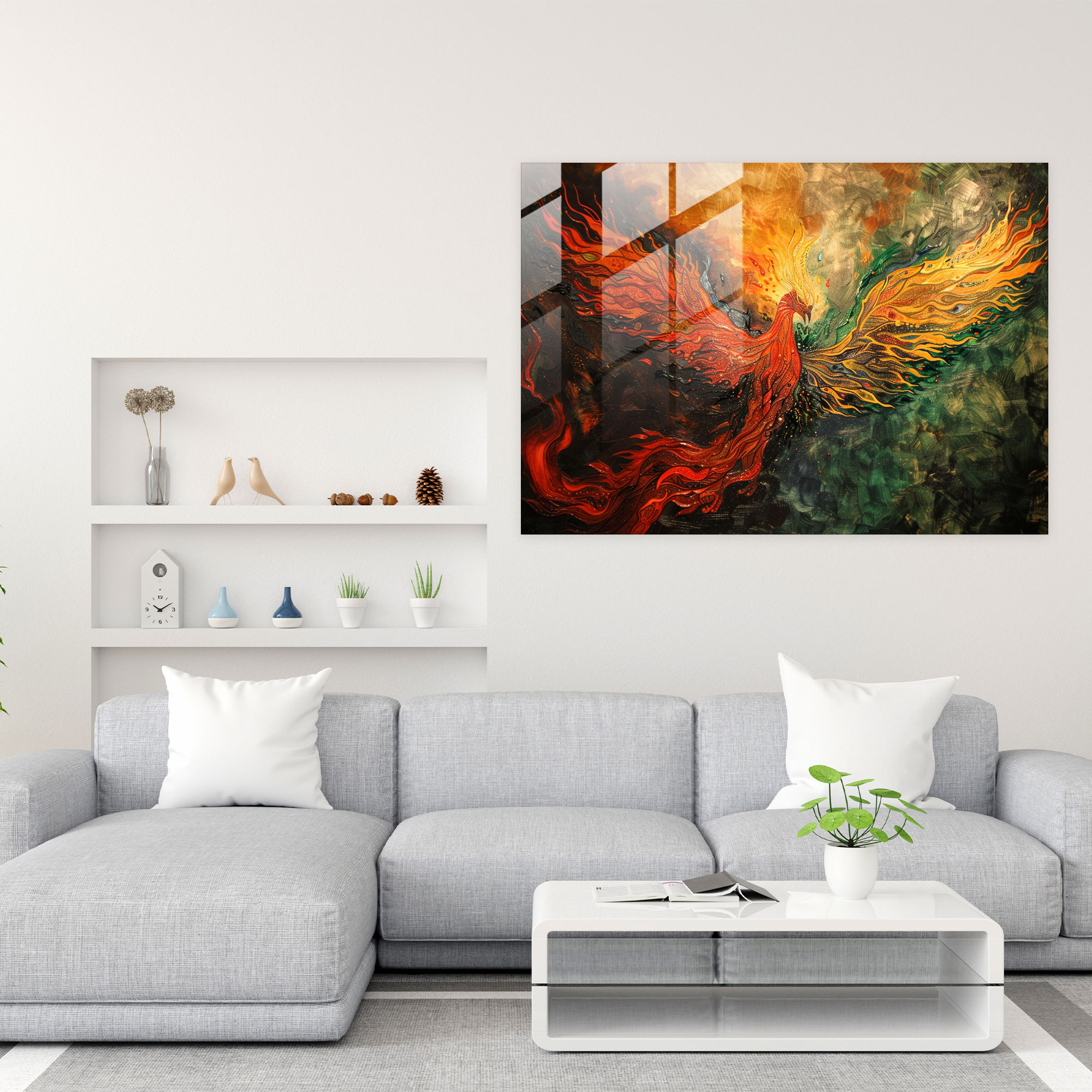 Pre-Raphaelite Brotherhood Phoenix Rising Ev Dekorasyonu - Pre-Raphaelite Brotherhood Cam Tablo ve Duvar Dekorasyonu