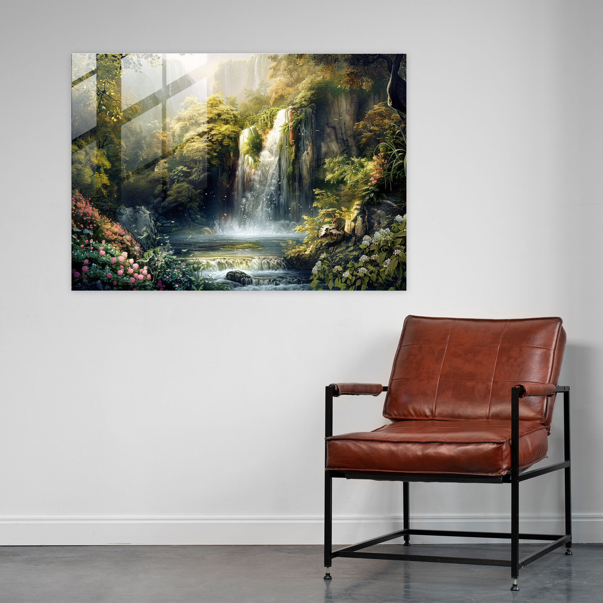 Pre-Raphaelite Brotherhood Sessiz Şelale Duvar Dekorasyonu - Cam Tablo Modern Sanat