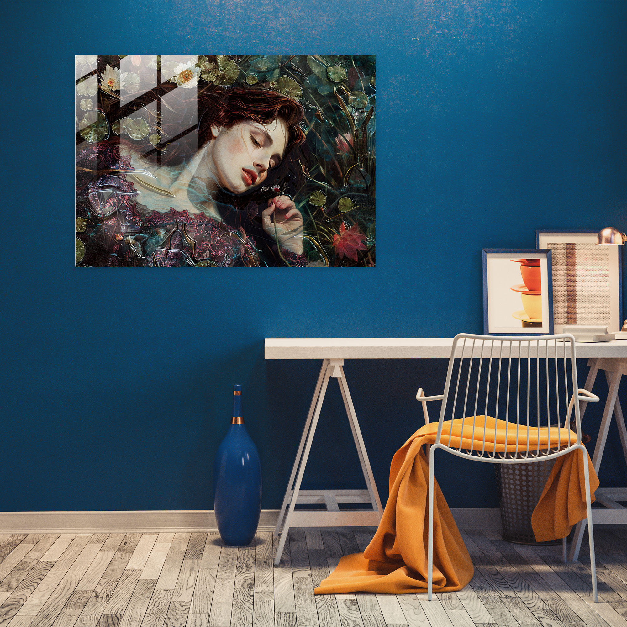 Pre-Raphaelite Brotherhood Cam Tablo - Cennet Bahçesi Güzelliği - Modern Sanat Duvar Sanatı