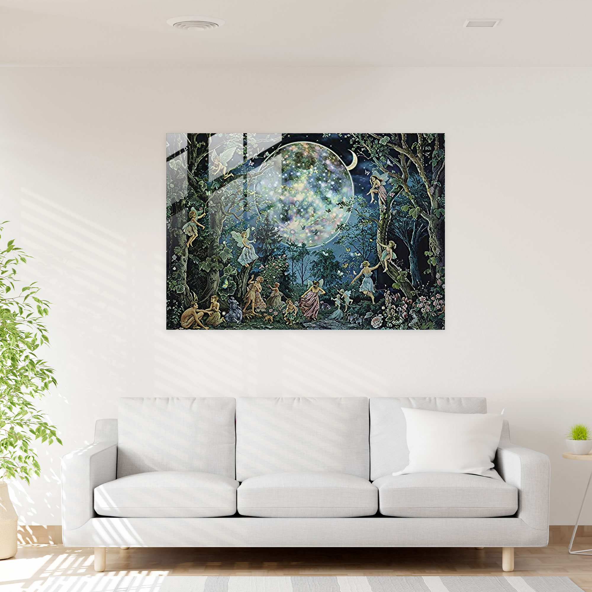 Ay Işığında Perili Ülke Cam Tablo Duvar Dekorasyonu - Pre-Raphaelite Brotherhood Cam Tablo Cam Duvar Sanatı Modern Sanat