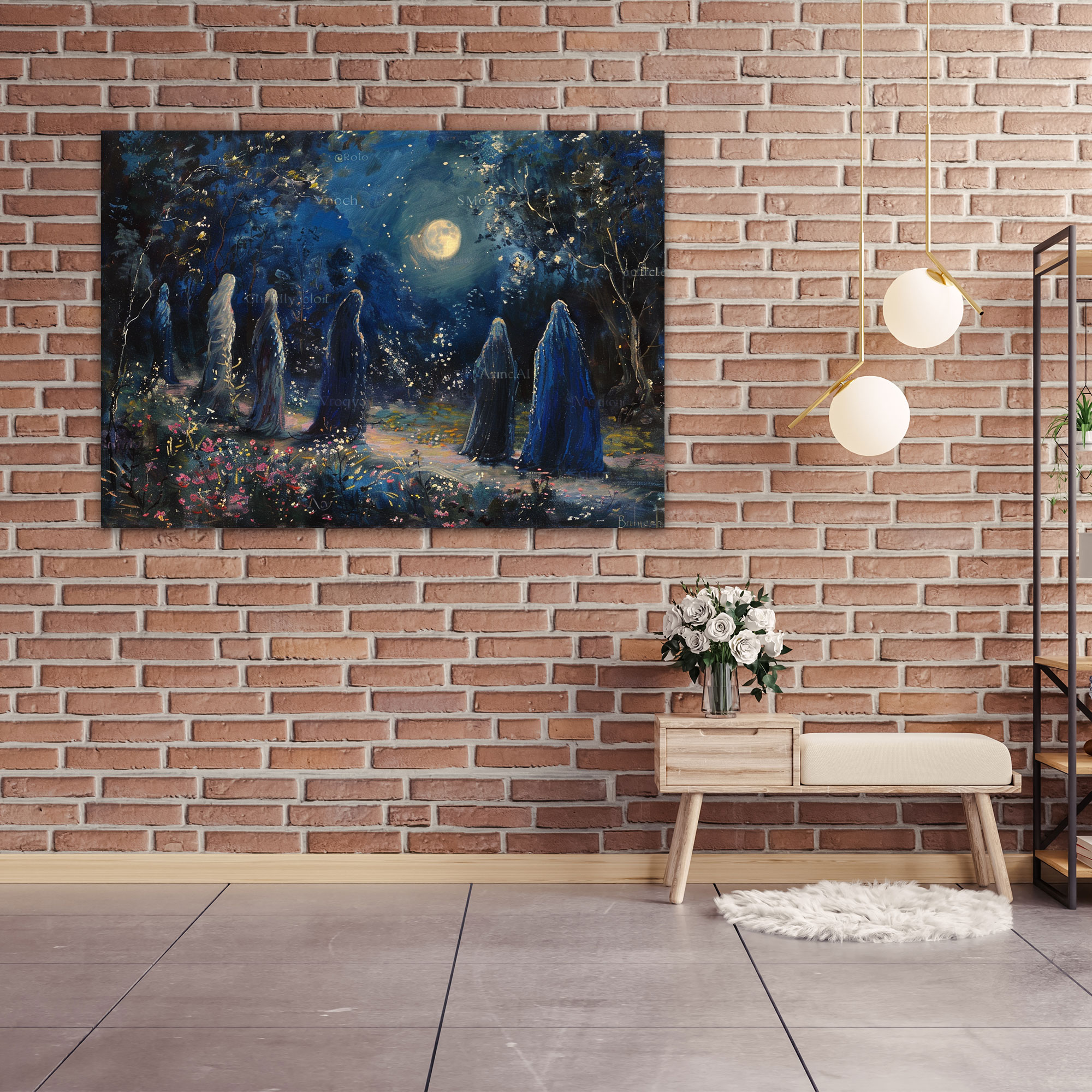 Moonlit Garden Canvas Print - Pre-Raphaelite Brotherhood, Canvas Print, Canvas, Canvas Wall Art