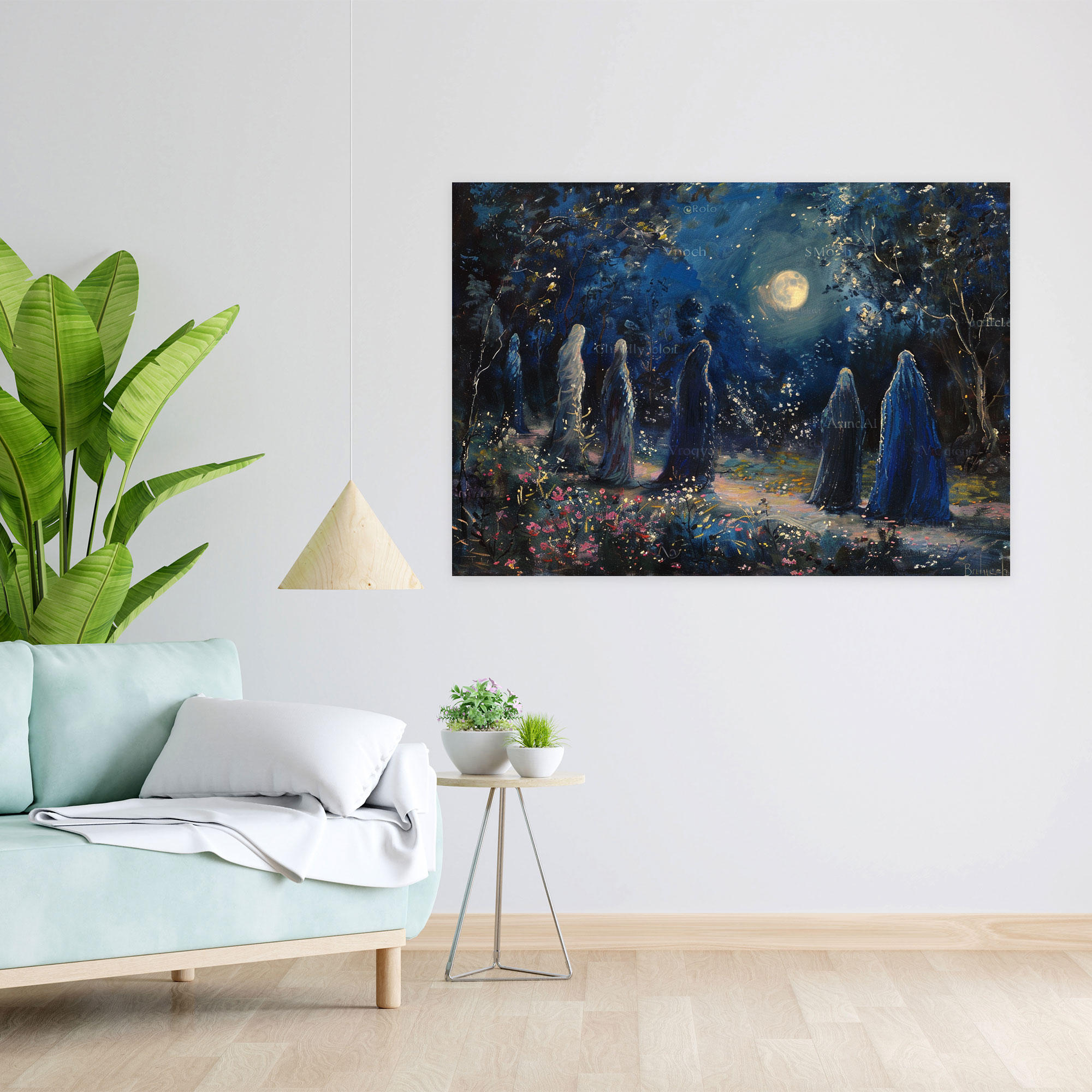 Moonlit Garden Canvas Print - Pre-Raphaelite Brotherhood, Canvas Print, Canvas, Canvas Wall Art