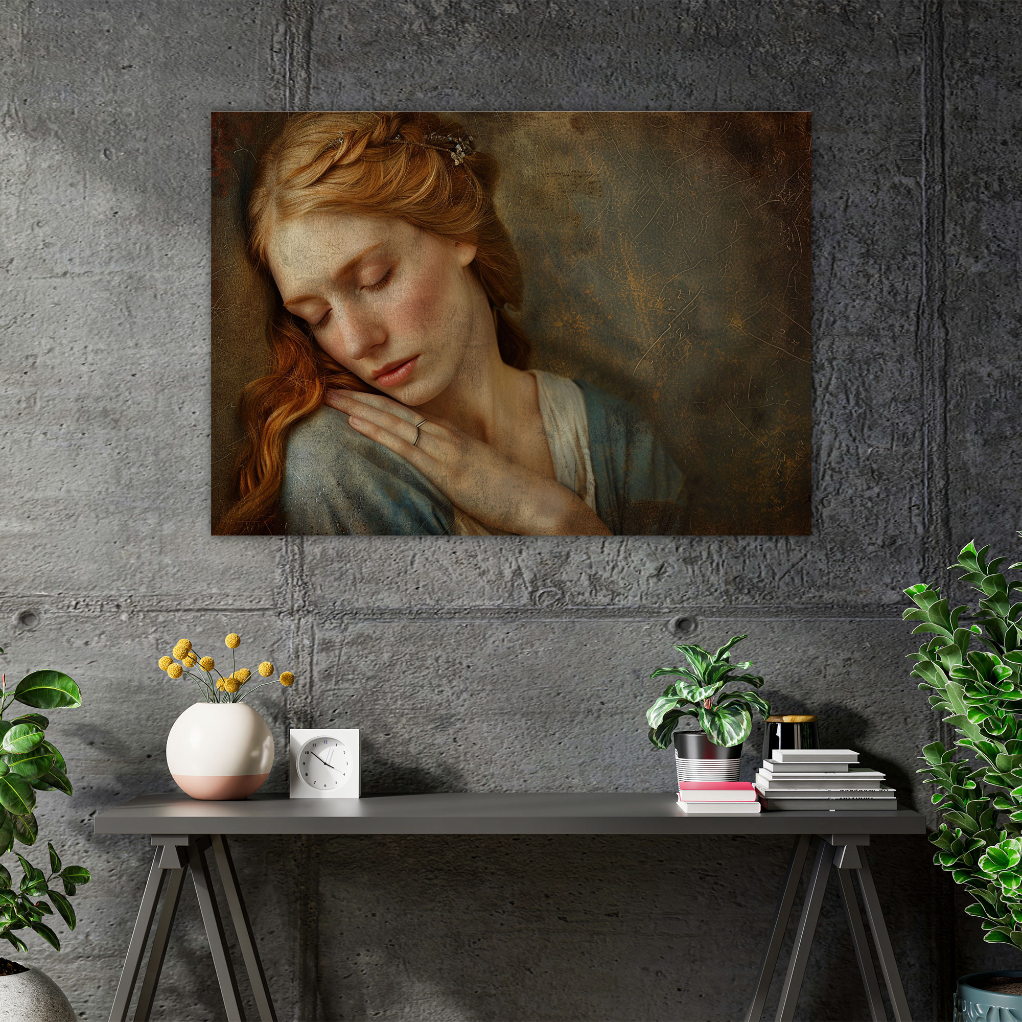 Contemplative Woman Canvas Print - Pre-Raphaelite Brotherhood, Home Decoration, Pre-Raphaelite Brotherhood, Canvas Wall Art