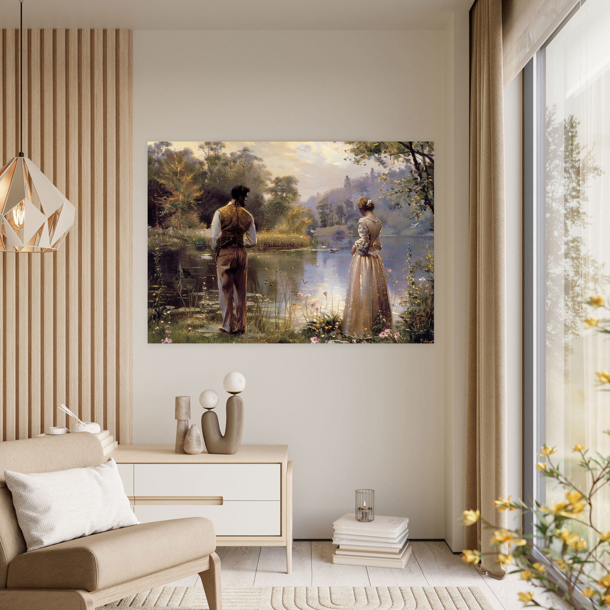 Pre-Raphaelite Brotherhood Lake Canvas Print - Pre-Raphaelite Brotherhood, Wall Decoration, Home Decoration, Canvas