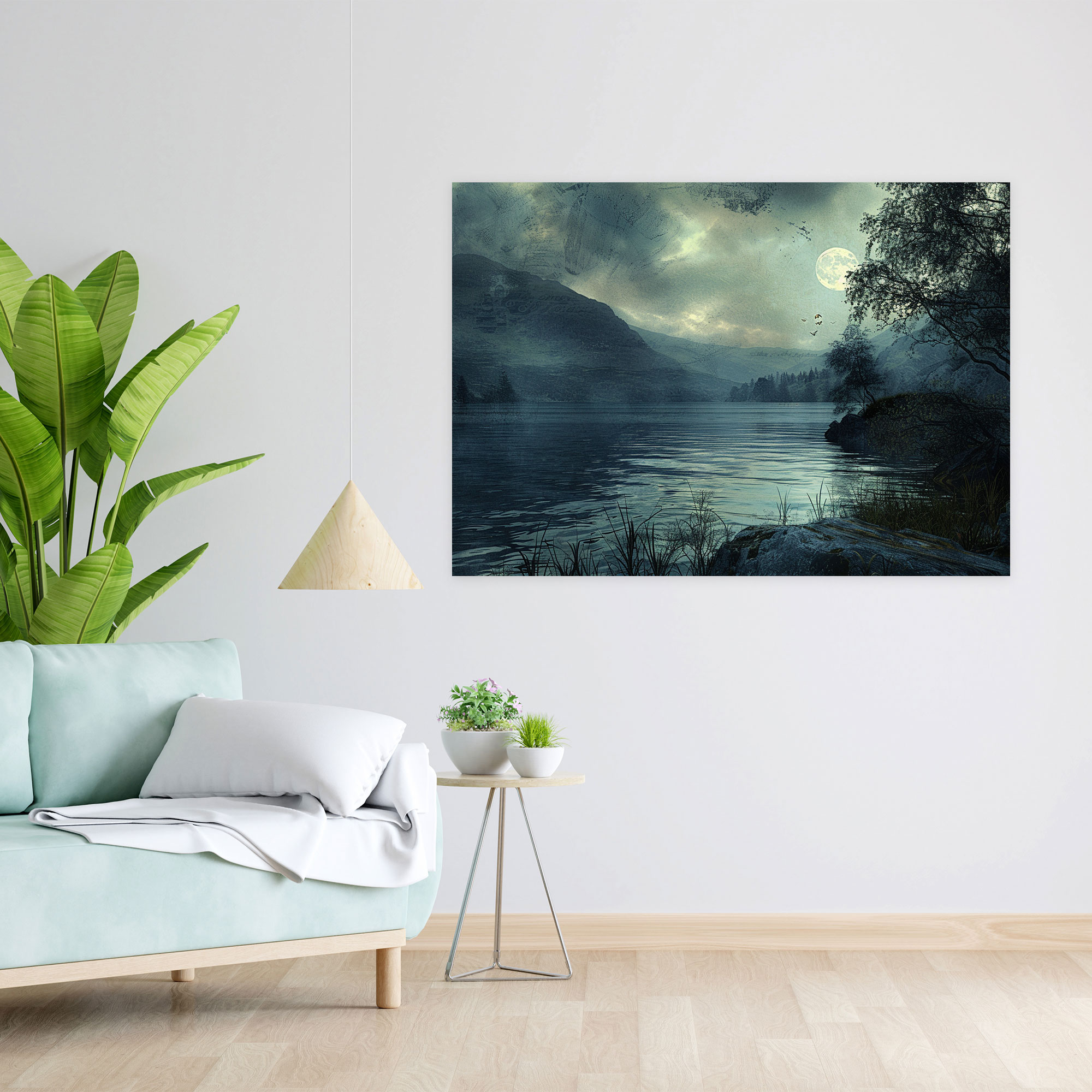 Moonlit Lake Canvas Print - Pre-Raphaelite Brotherhood, Canvas, Pre-Raphaelite Brotherhood, Home Decoration